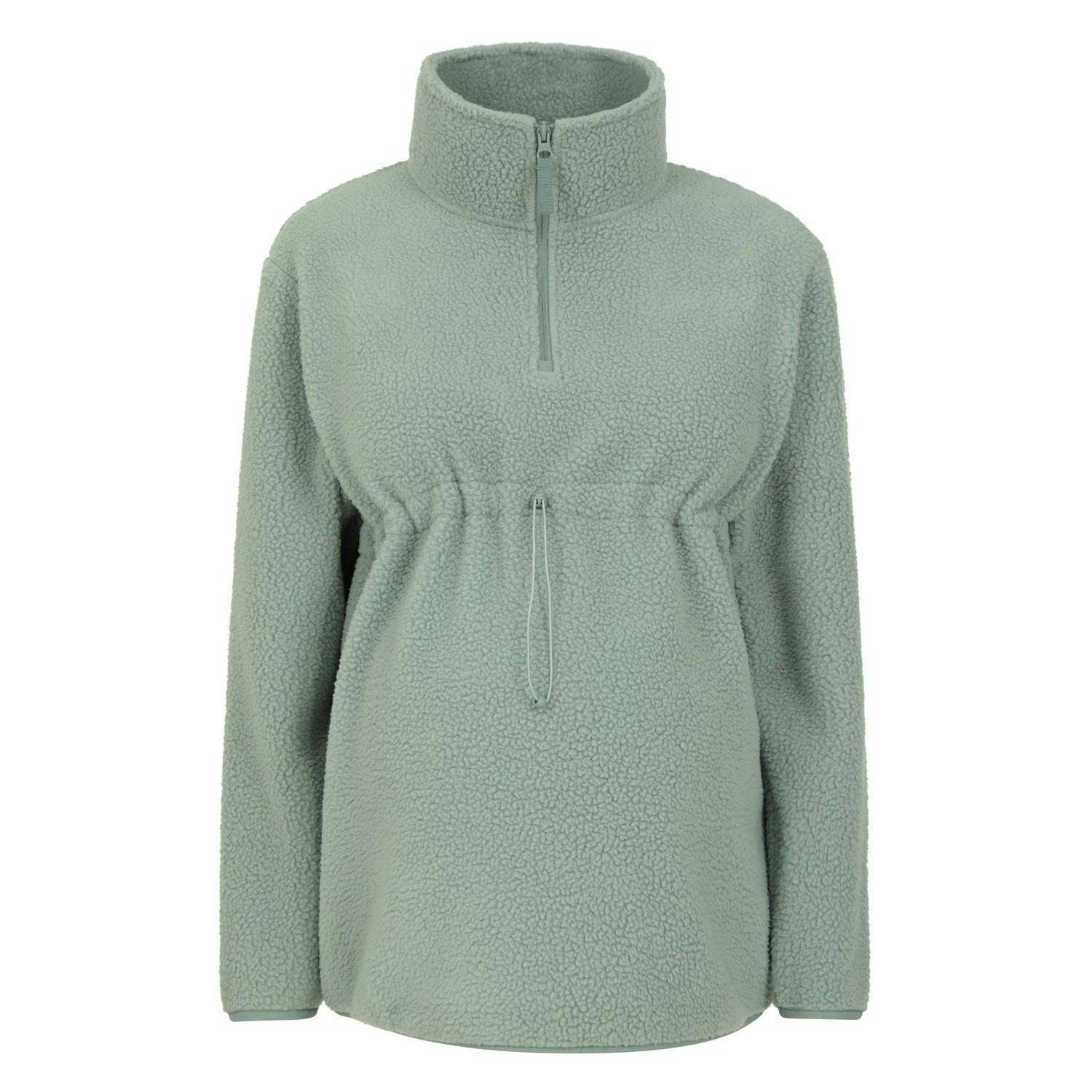 Mountain Warehouse Women's Green Cosy Sherpa Half Zip Maternity Fleece Top - Khaki - 6 Uk - Khaki - 100% Recycled Polyester
