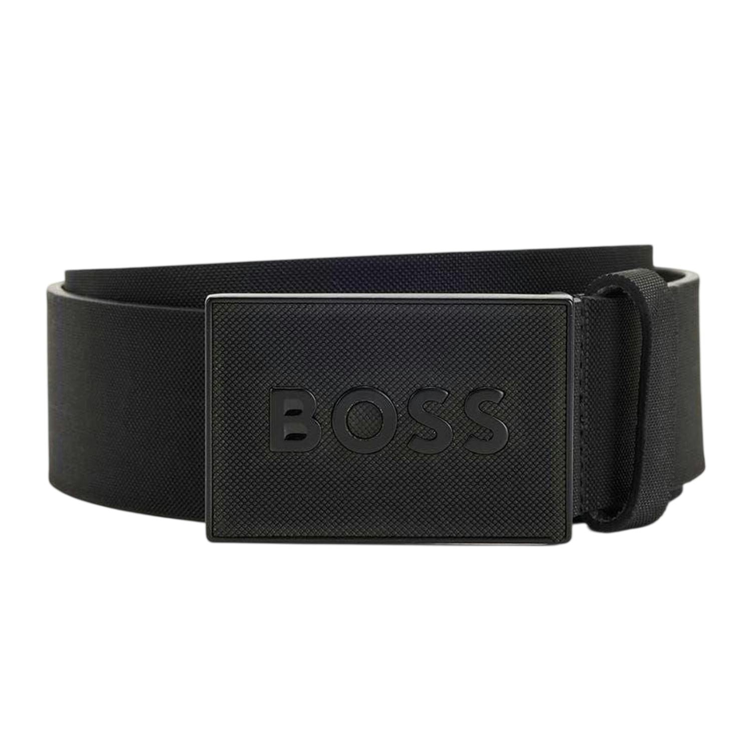 Boss Black Logo Leather Belt - 18In-46In 90Cm X 3.5Cm - 100% Leather