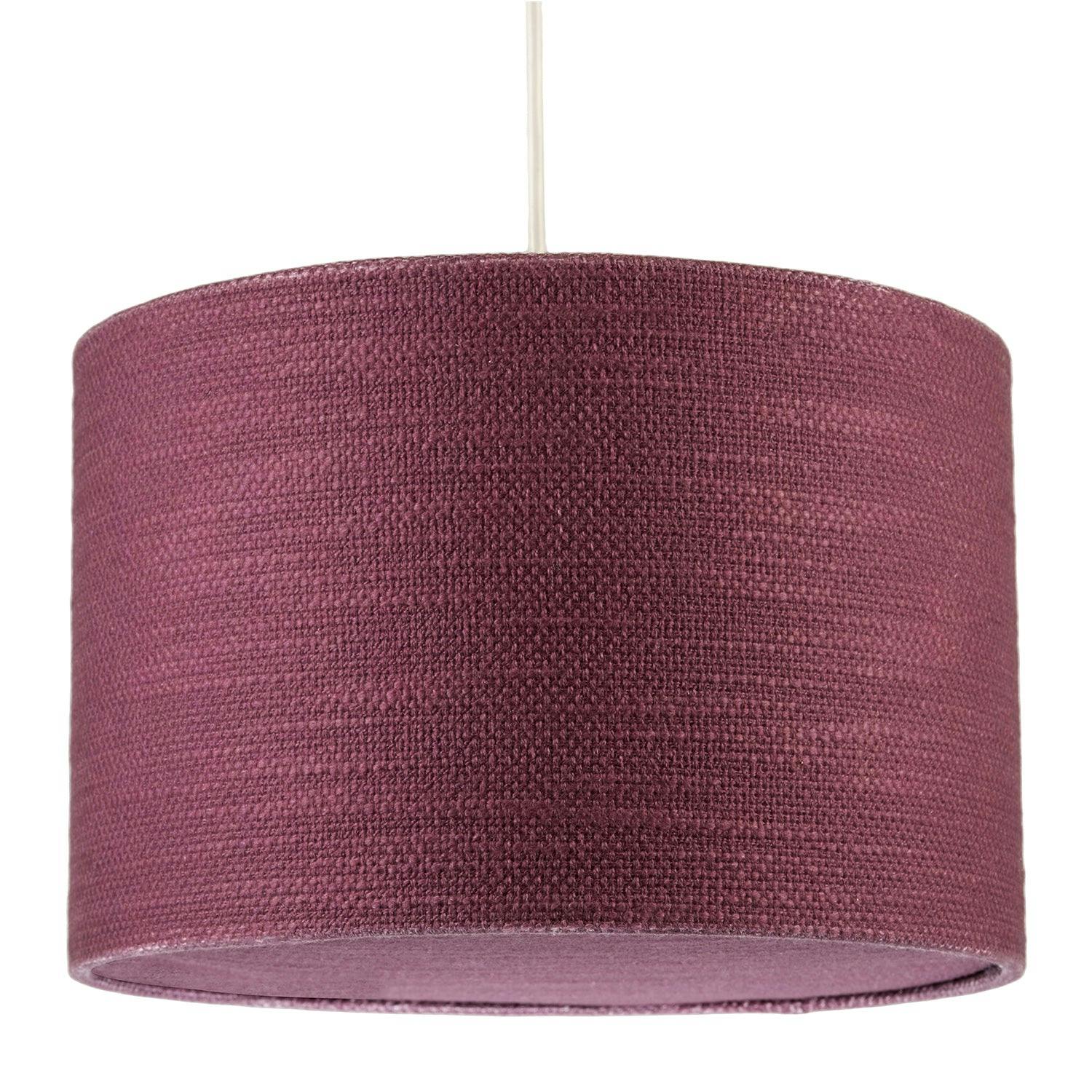 Happy Homewares Burgundy/Light Tawny Port Textured Linen Pendant Shade With Diffuser