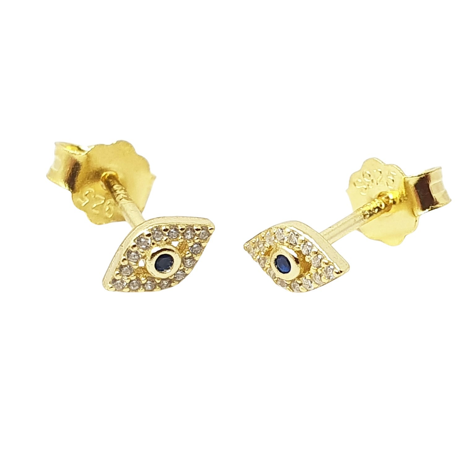Harfi Gold Dainty Evil Eye Plated Minimalist Stud Earrings