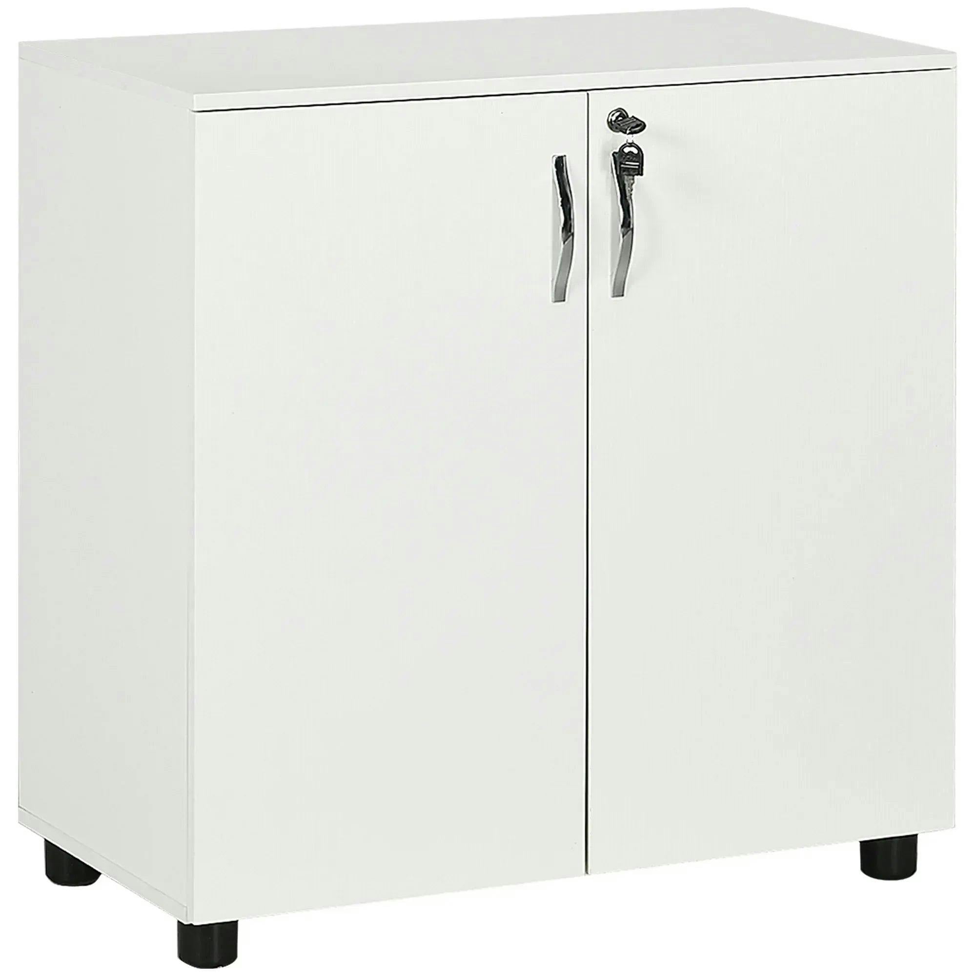 Rackhams White Two-Tier Locking Office Storage Cabinet - Image 5