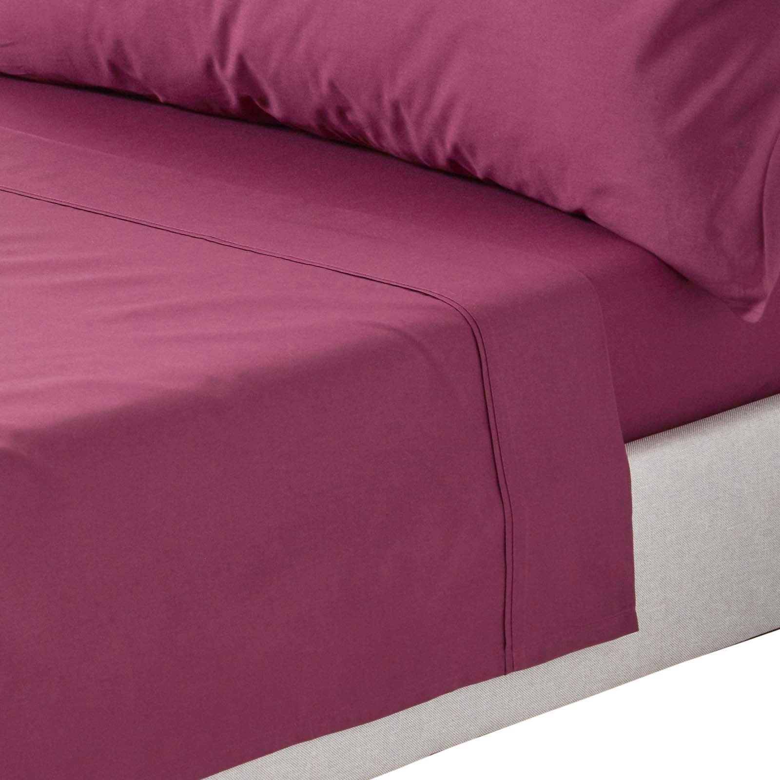 Homescapes Crisp & Cool 200 Tc Egyptian Cotton Percale Flat Sheet - Plum - Double