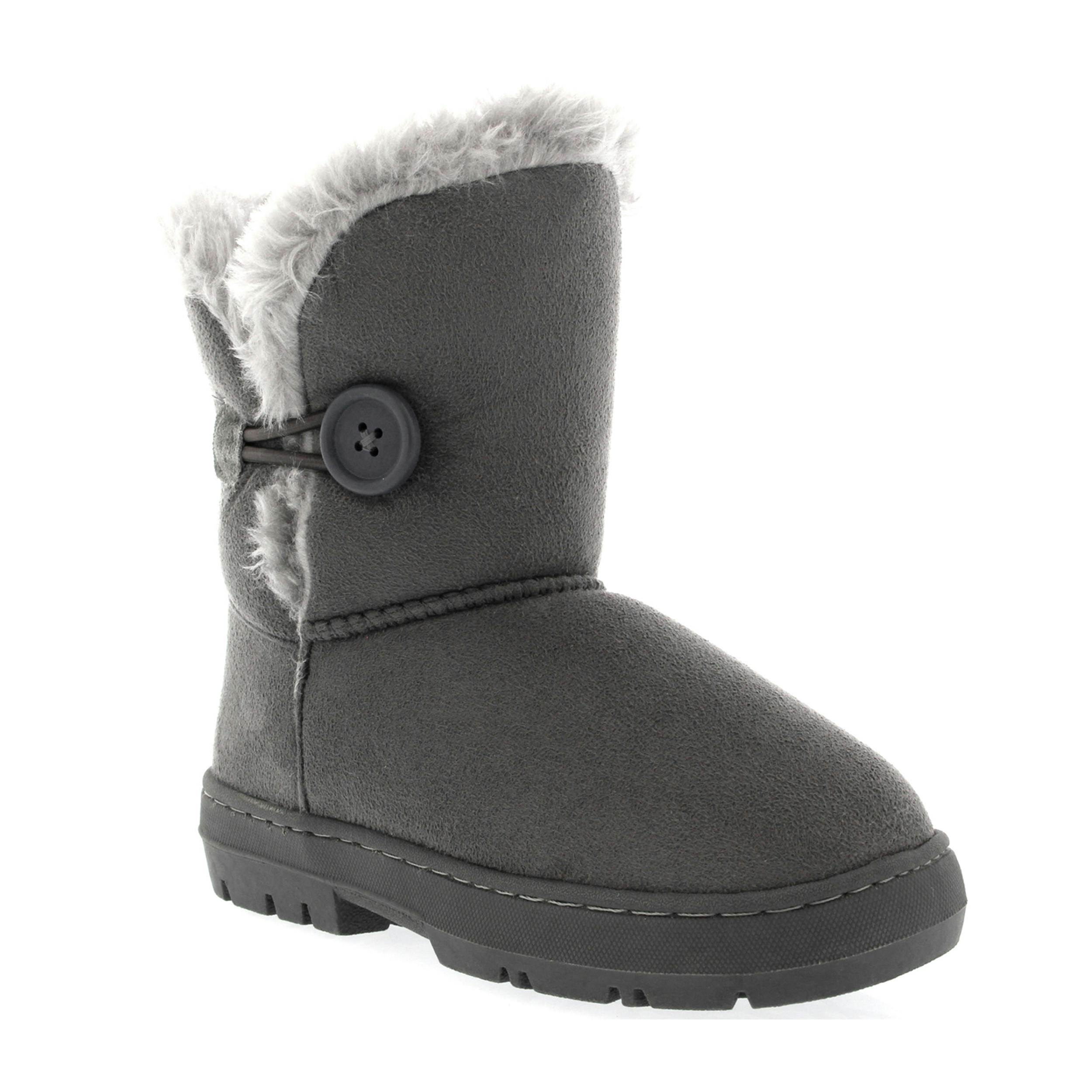 Viva Grey Button Winter Snow Rain Cosy Casual Warm Boots - 2