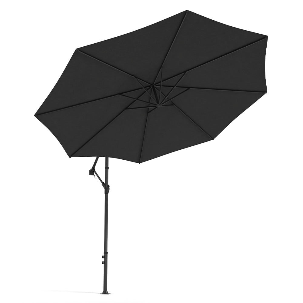 Rackhams Black 3M Sun Parasol Hanging Banana Umbrella - Only Parasol