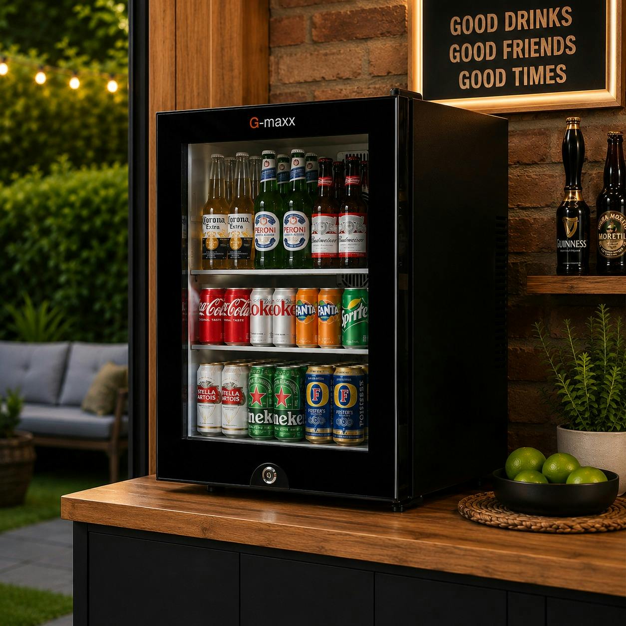 G-Maxx Black Compact Countertop Beer Fridge