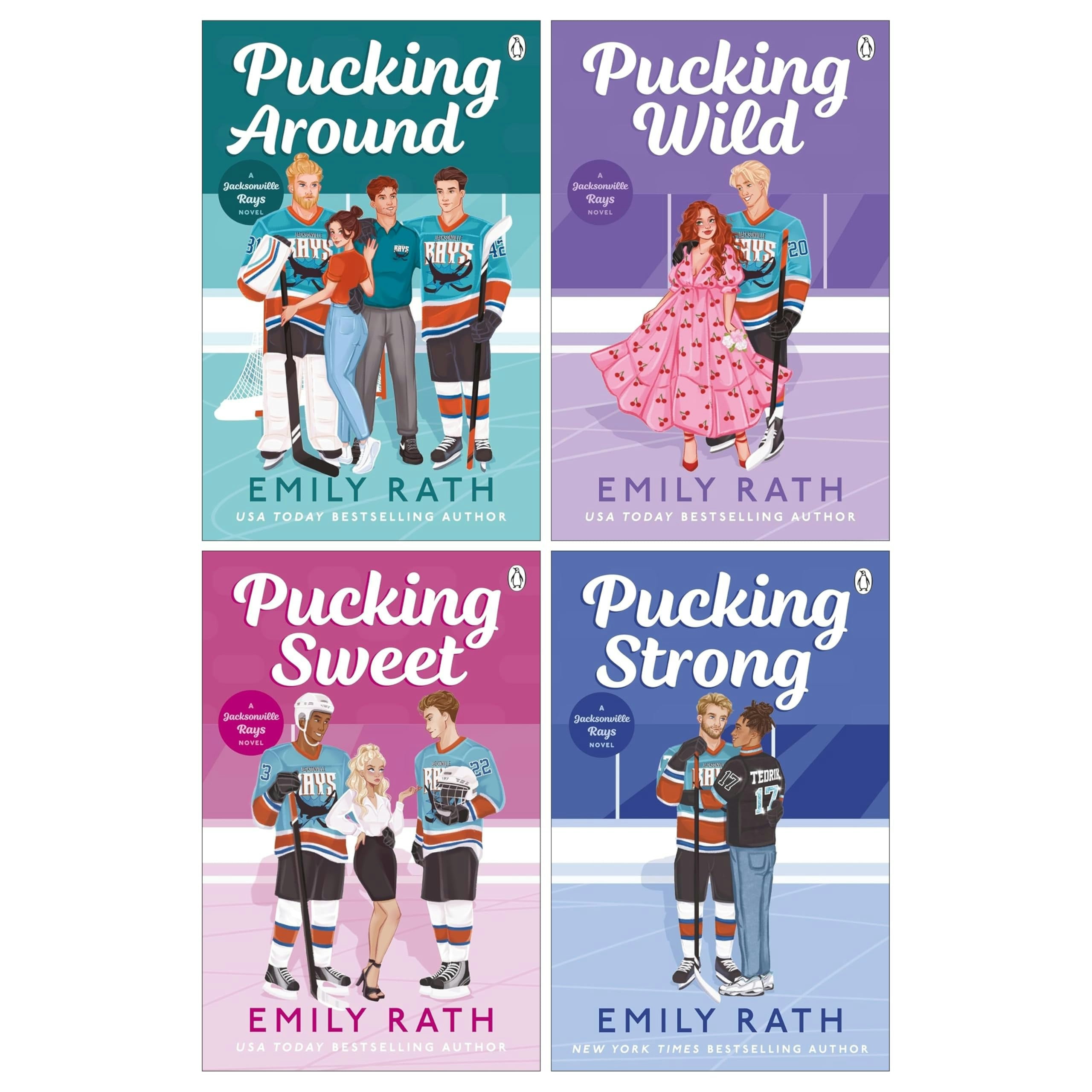 Various Publishers Jacksonville Rays Series By Emily Rath 4 Books Collection Set (Pucking Around, Pucking Wild, Pucking Sweet And Pucking Strong)