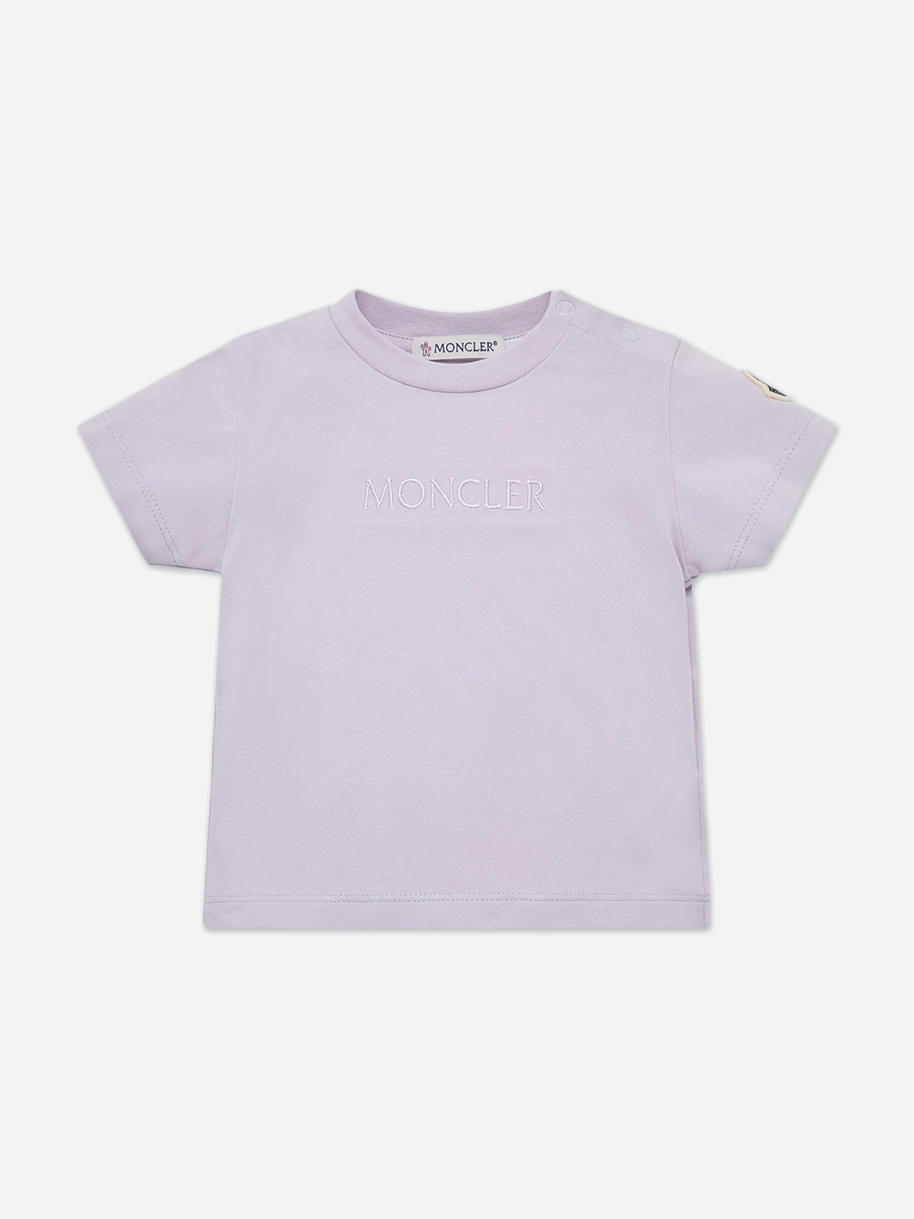 Moncler Enfant Women's Purple Baby Girls Logo T-Shirt In - 12 - 18 Mths