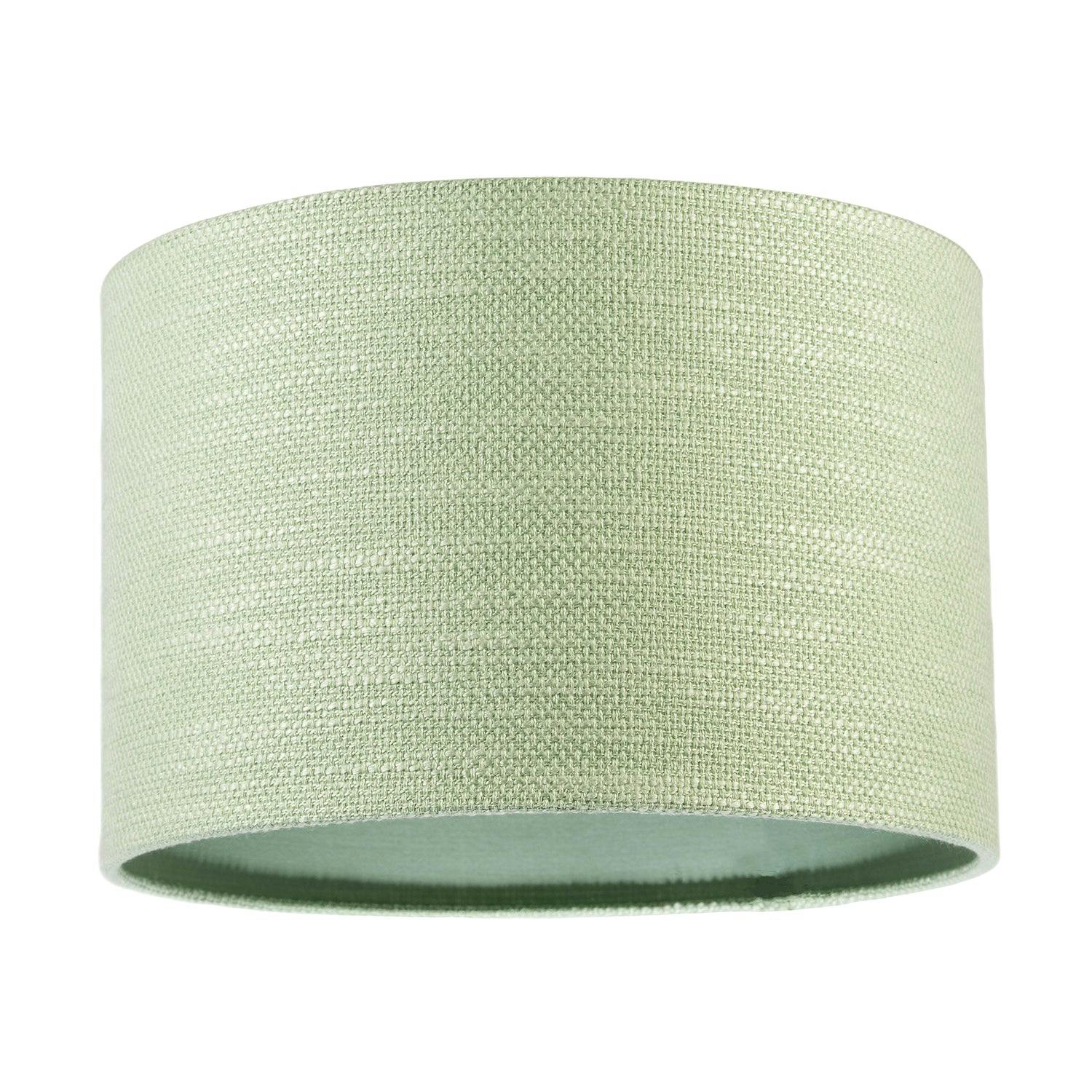 Happy Homewares Green Designer Bobbled And Textured Linen Lamp Shade In Emerald Mint