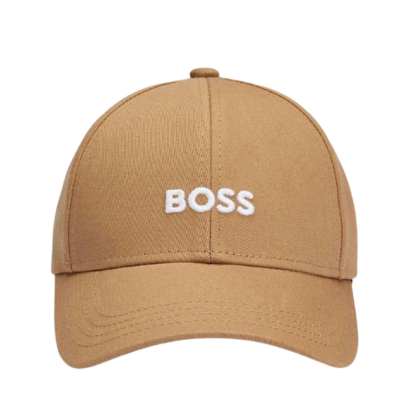 Boss Beige Embroidered Logo Cotton Baseball Cap - One Size