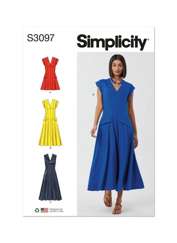 Simplicity Women's Sewing Pattern 3097, Dresses For K5 (8-10-12-14-16) - Intermediate - Y5 (18-20-22-24-26)