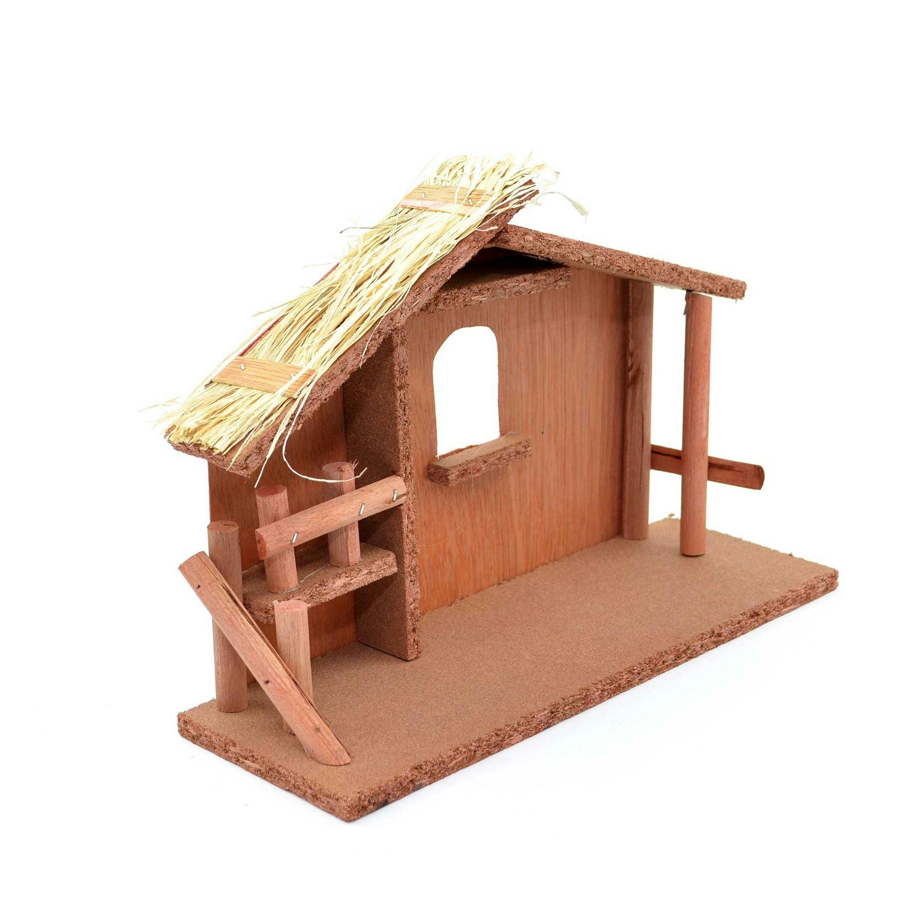 Rackhams 1Cm Small Wooden Nativity Scene Background Stable Decoration For Indoor Christmas Displays
