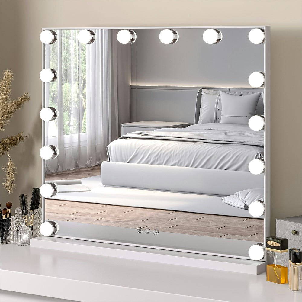 Living And Home Light 52Cm W Fashion Vanity Hollywood Mirror With Led & Touch Dimmable Bulb - 62Cm * 52Cm