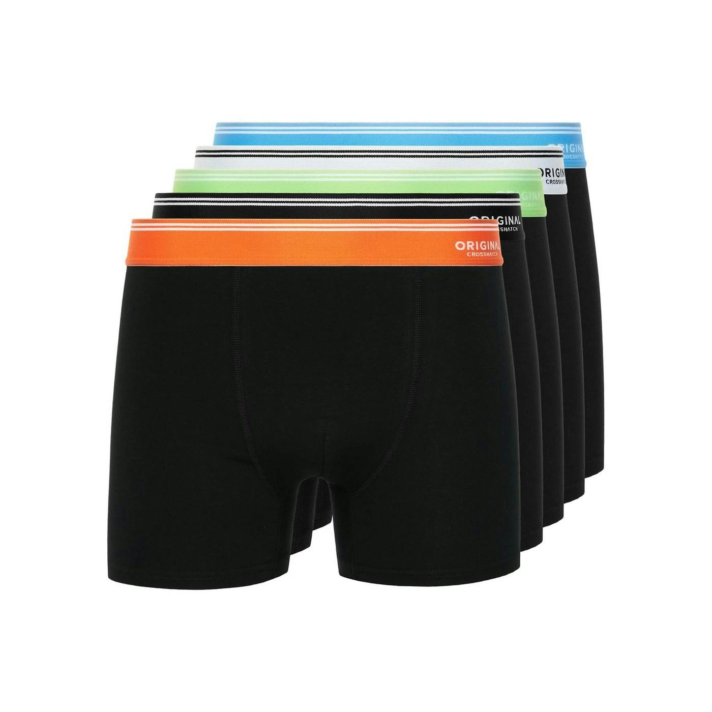Crosshatch Men's Black Prismara Boxer Shorts (Pack Of 5) - M - 95% Cotton/5% Elastane