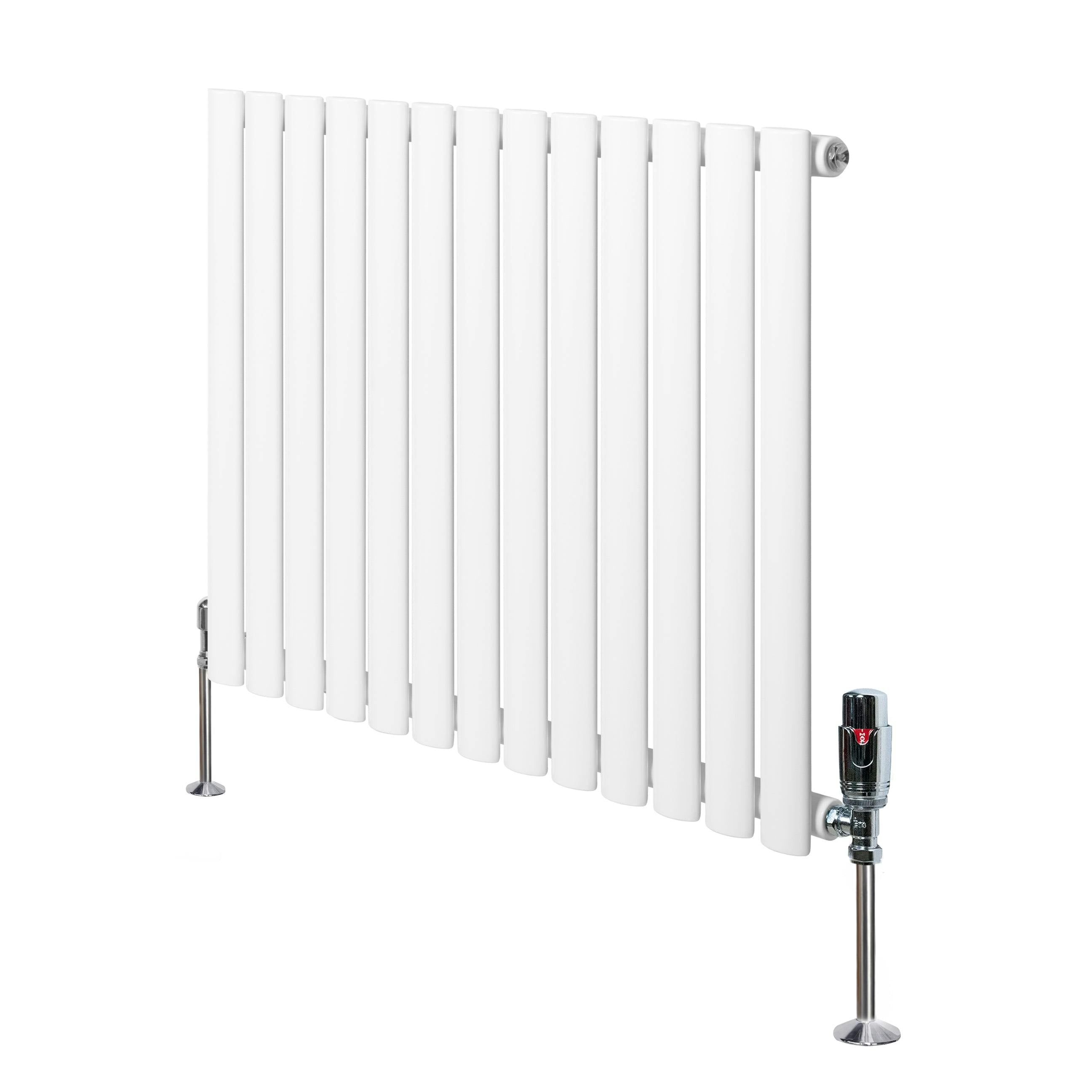 Monstershop White Oval Single Column Radiator & Valves – 600Mm X 780Mm –