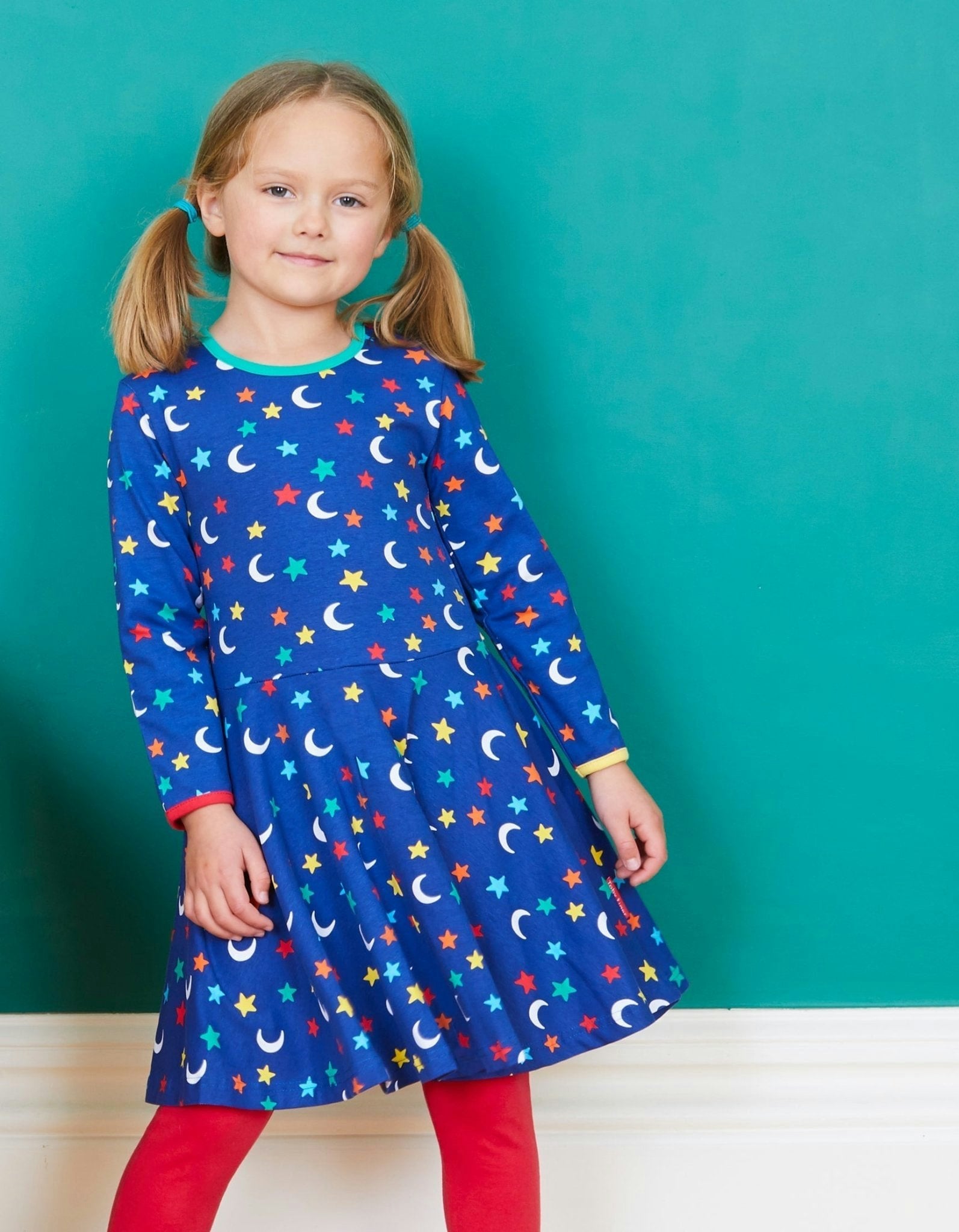 Toby Tiger Organic Star Print Skater Dress - 18-24M / 92Cm