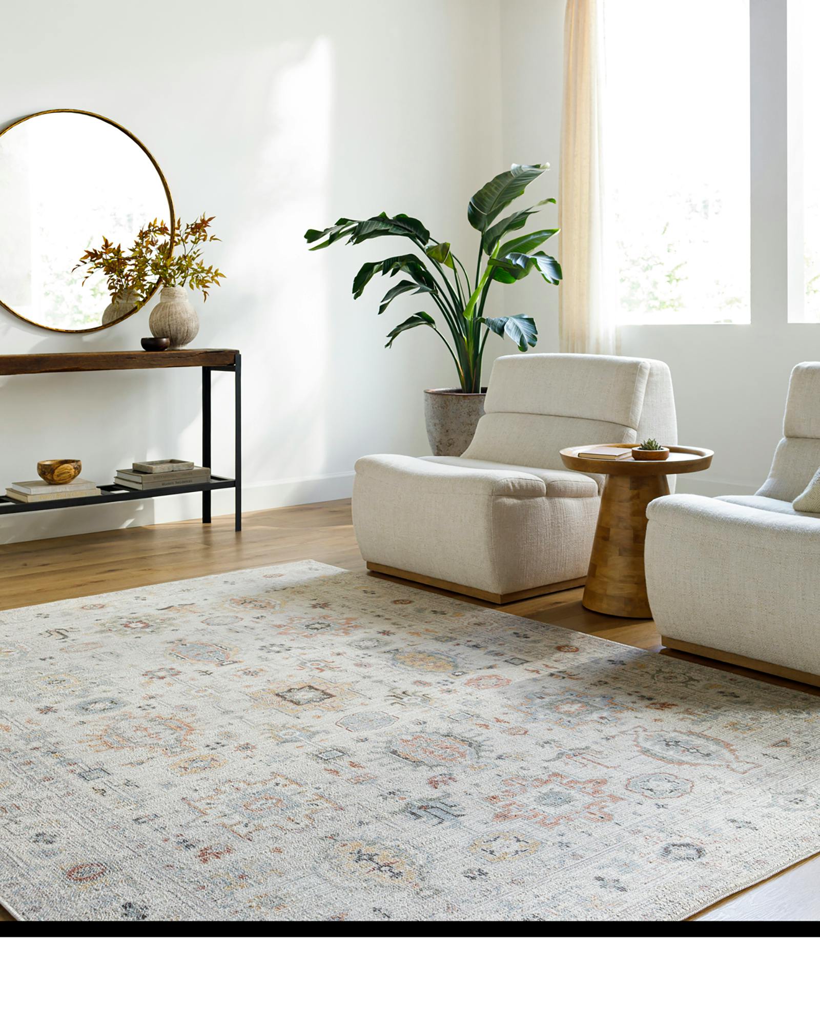 Livabliss Ivory/Pink/Yellow Our Pnw Home Spokane-Vintage Traditional Boho Rug - 117 X 170 Cm