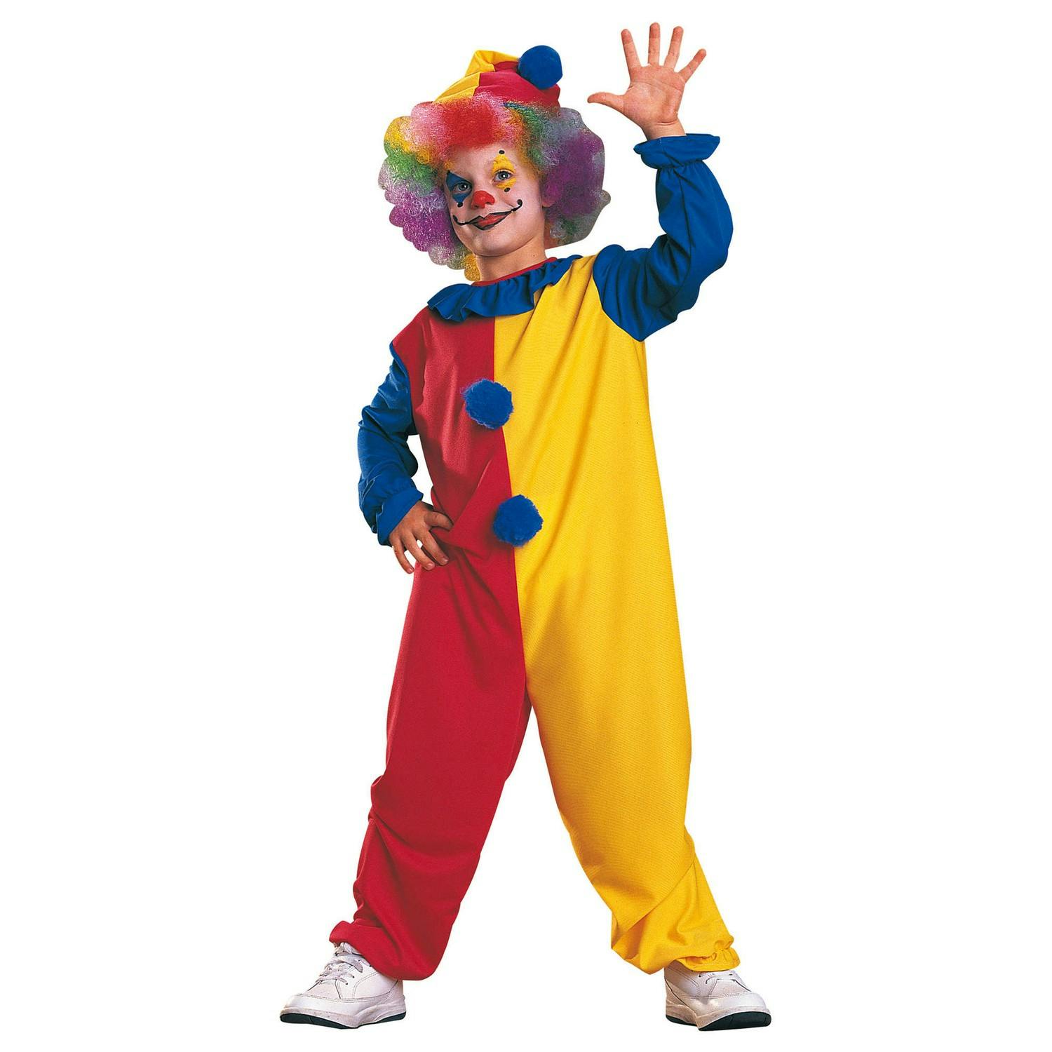 Bristol Novelty Blue/Yellow/Red Kids Clown Costume - S