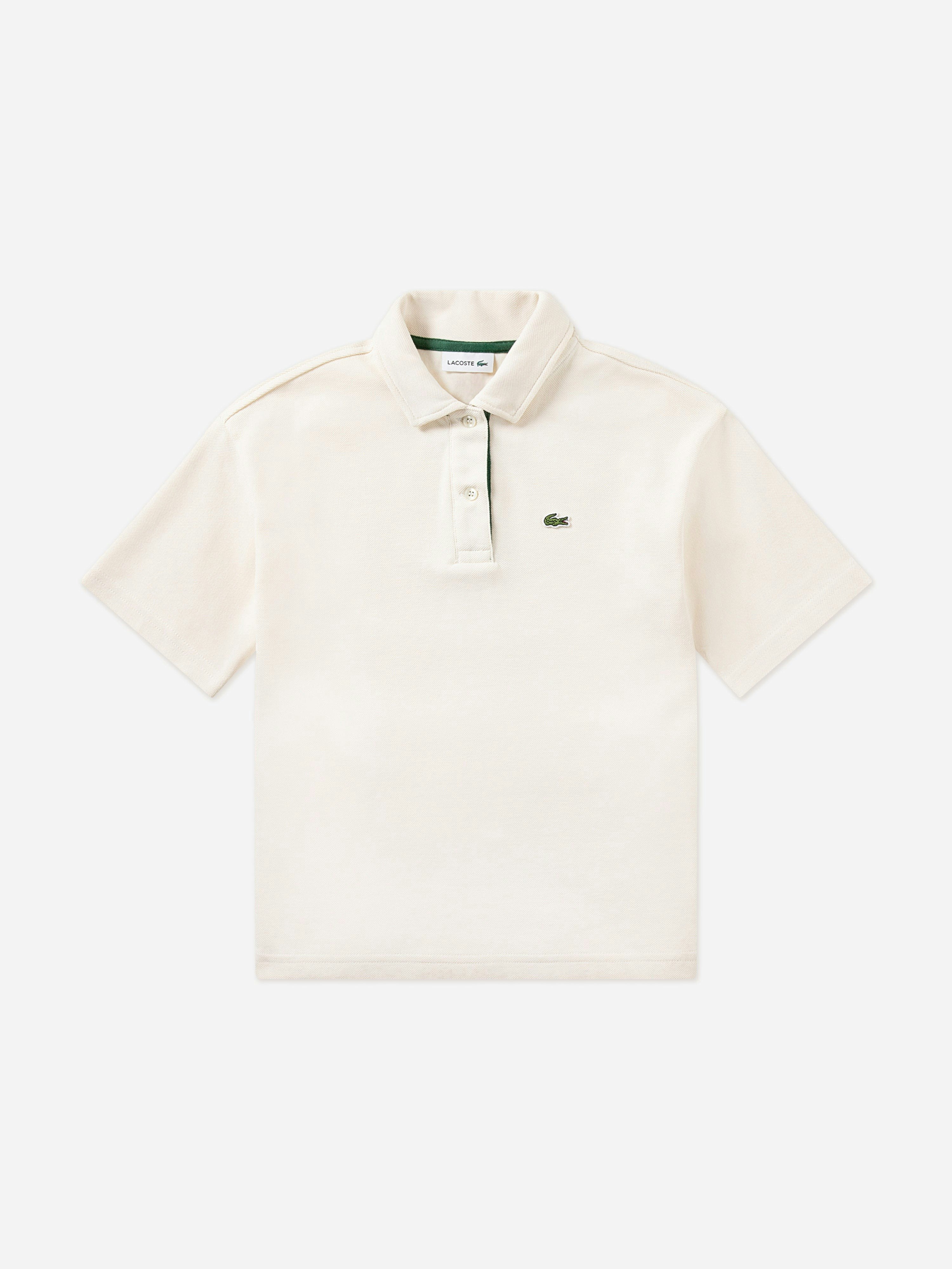 Lacoste Kids Girls Ivory Lacoste Oversized Polo Shirt In - 3 Yrs