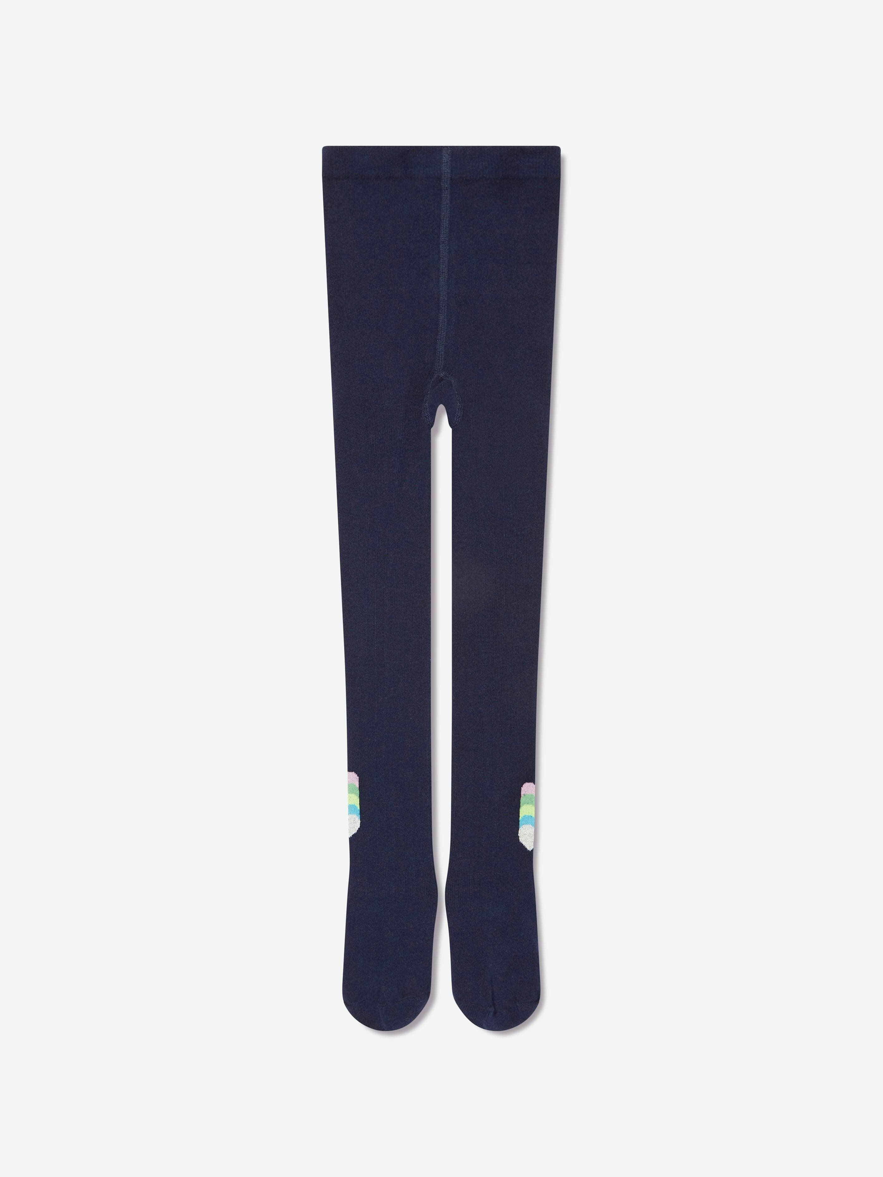 Billieblush Girls Blue Jacquard Heart Tights In Navy - Eu 23 - 24