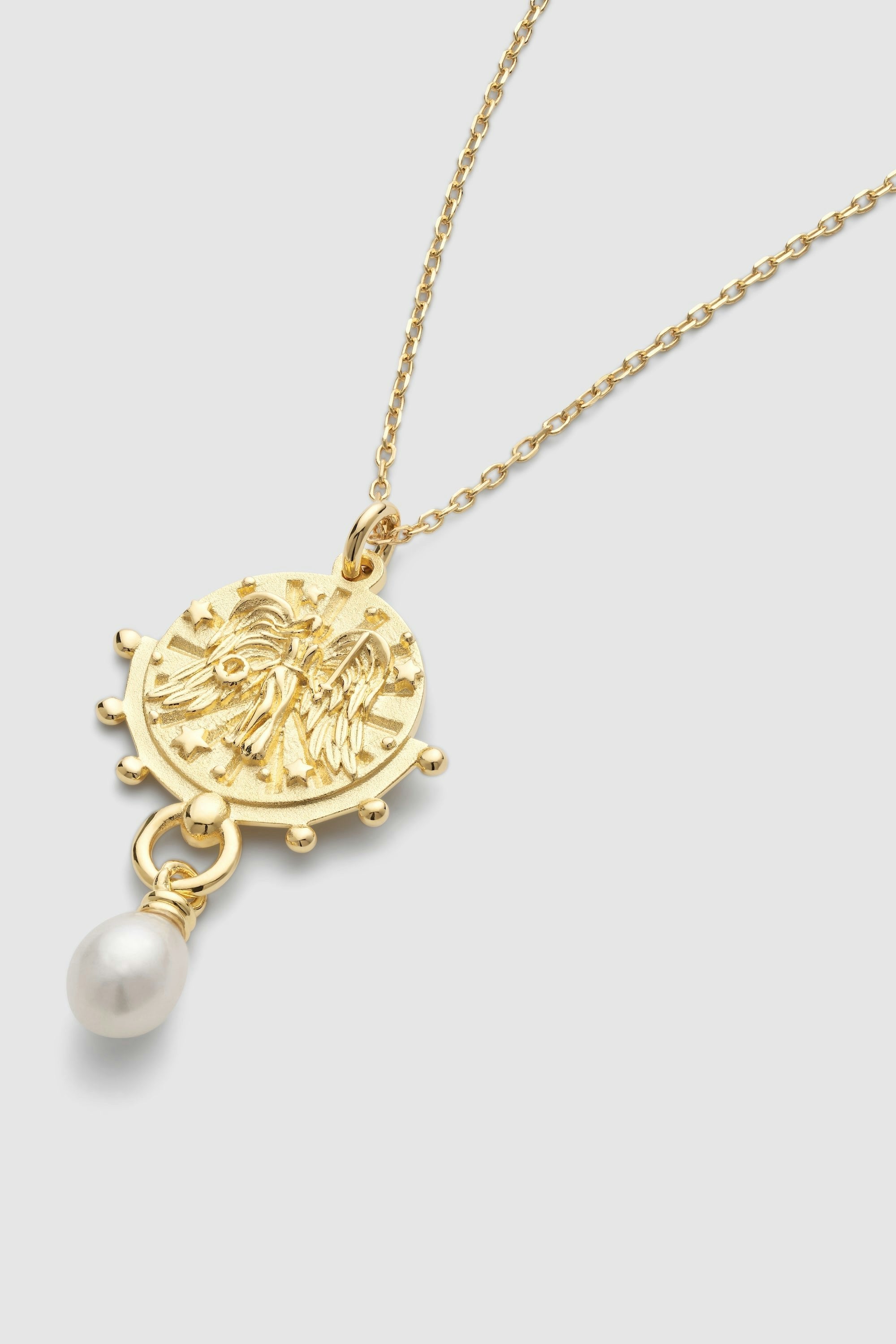 Elk & Bloom Gold Chunky Pearl Goddess Layered Necklace - 44Cm Full Necklace - No Thank You