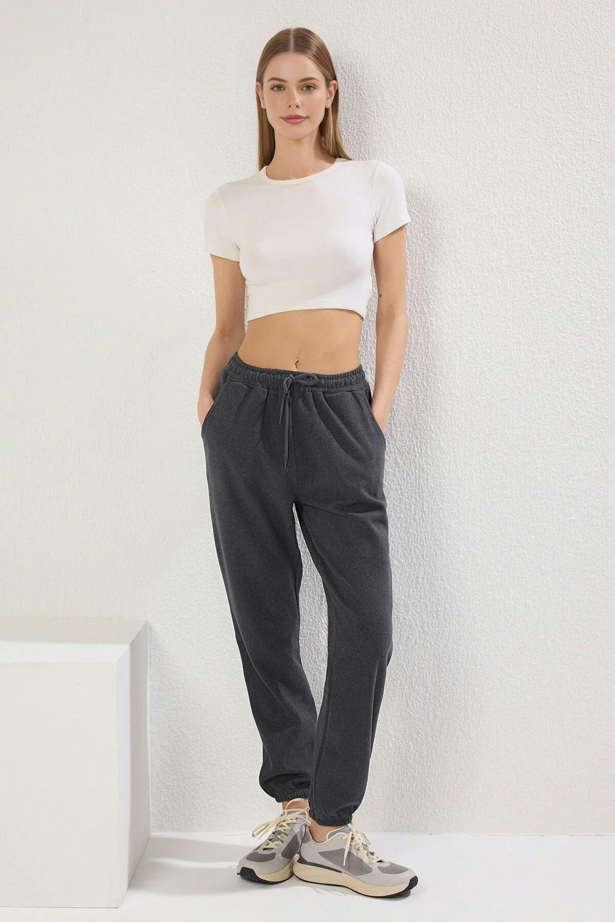 Wovcor Dark/Grey Relaxed Fit Knit Jogger With Pockets - L