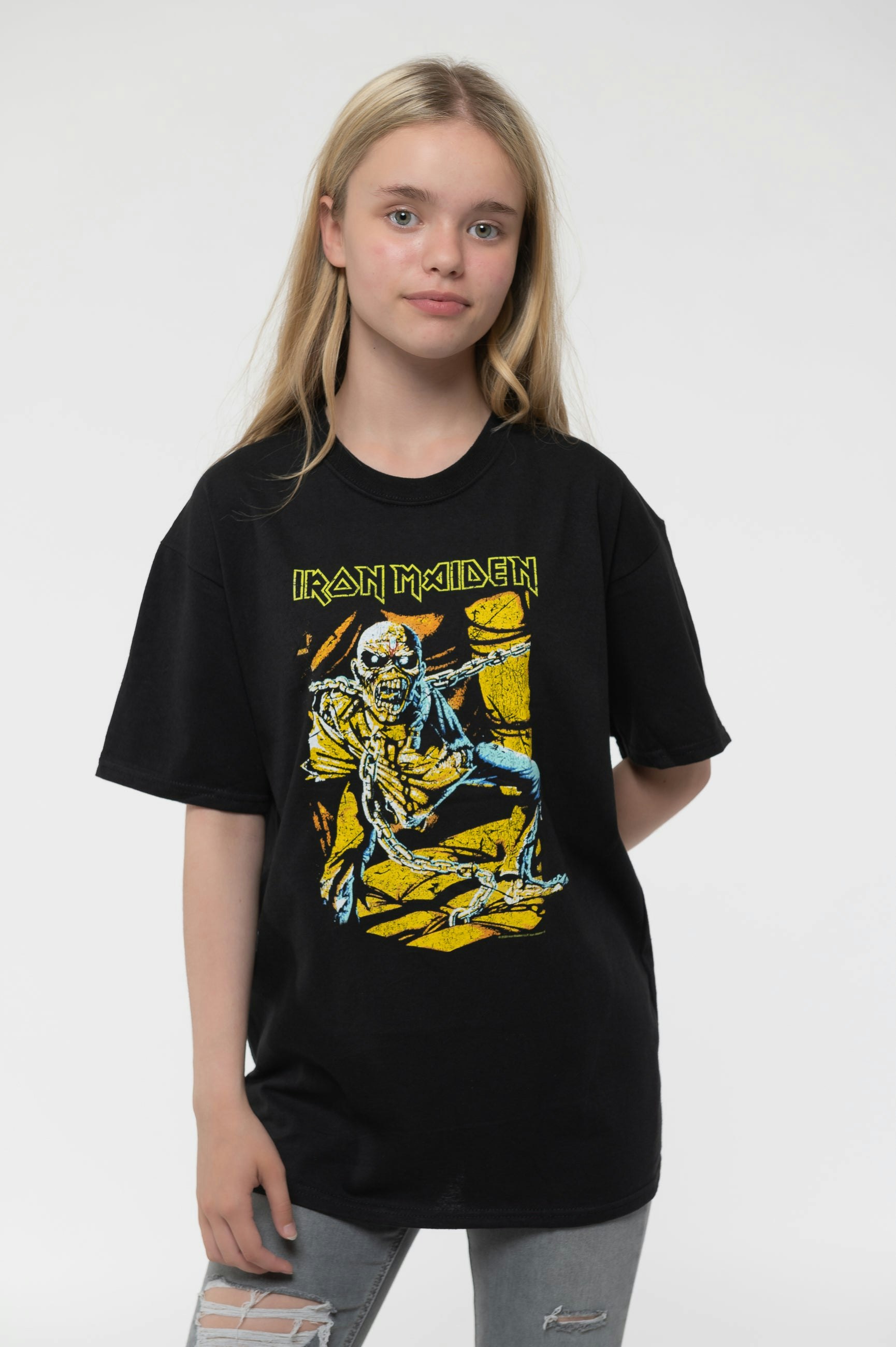 Paradiso Clothing Unisex Kids Black Iron Maiden Kids Piece Of Mind Tee - XX-Large (12/13 Yrs)