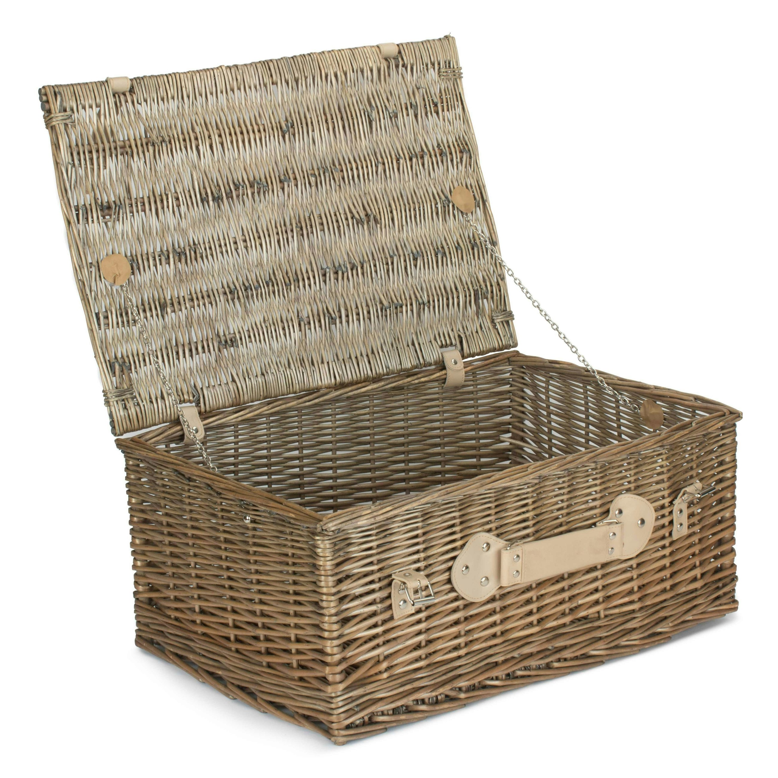 Red Hamper 56Cm Antique Wash Willow Picnic Wicker Basket - Antique Wash