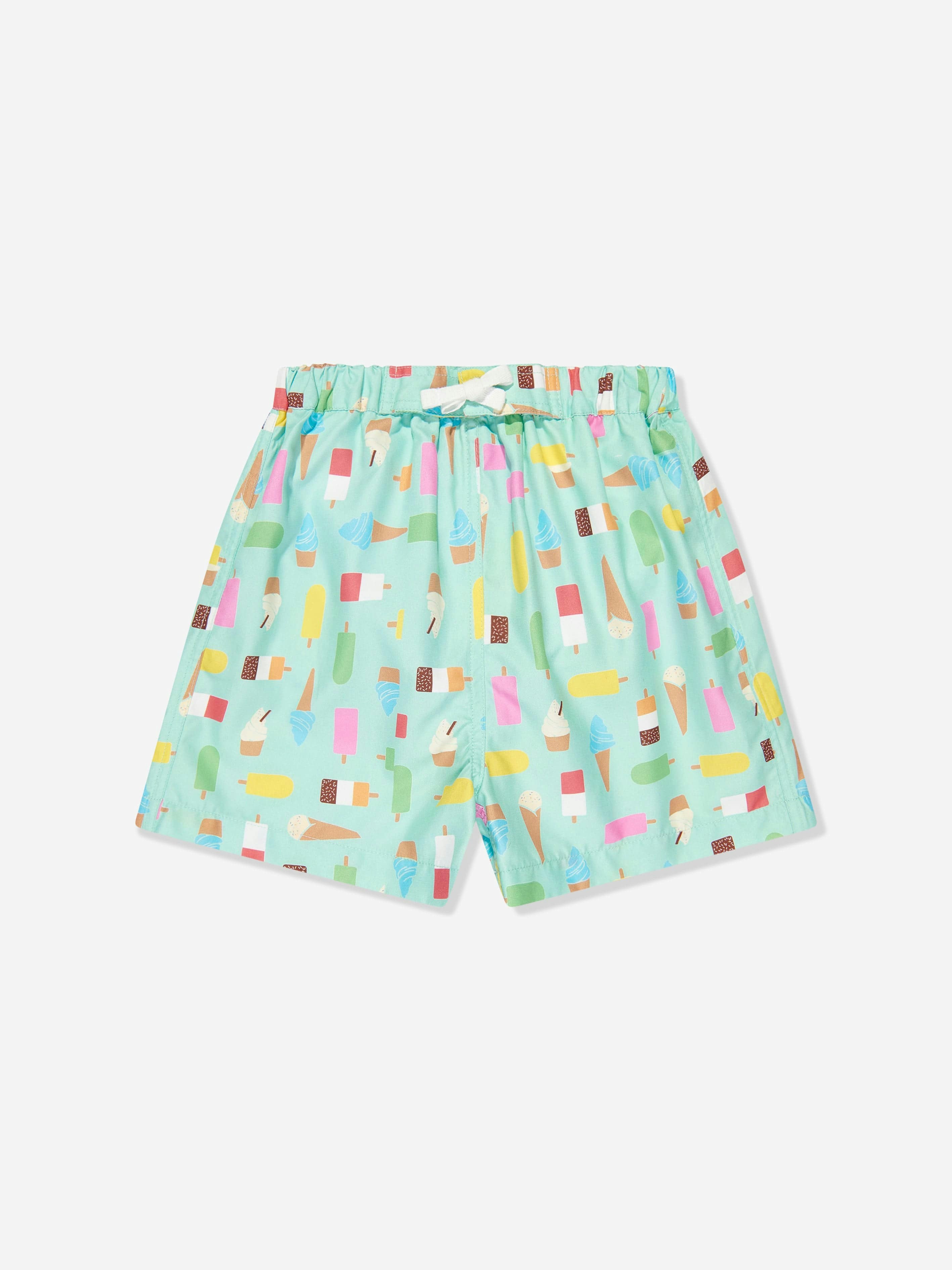 Rachel Riley Men's Blue/Green Baby Boys Ice Lolly Swim Shorts In - 12 Mths