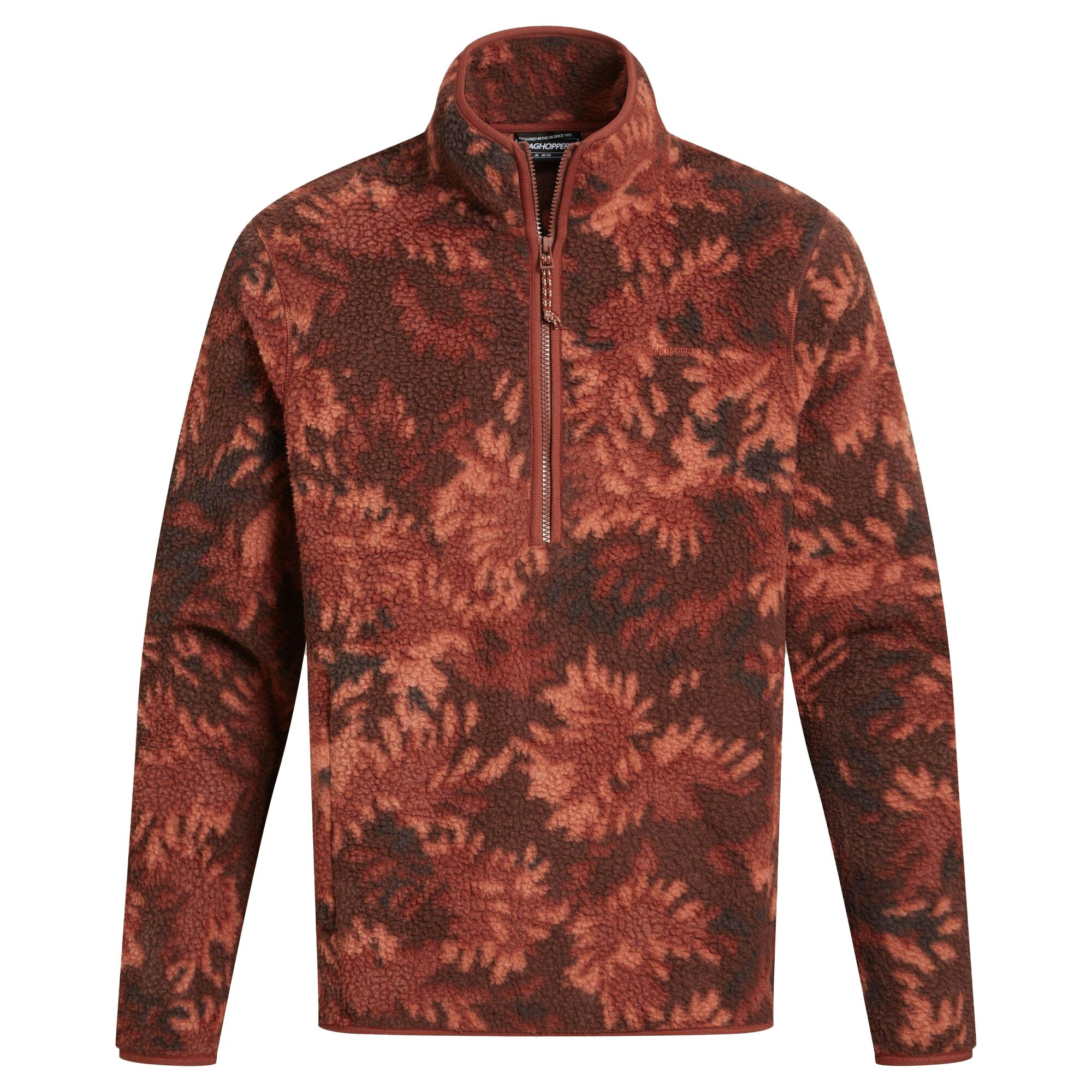 Craghoppers Men's Red Tatton Ii Leaf Half Zip Fleece Top - Jasper - M - Jasper - 100% Recycled Polyester