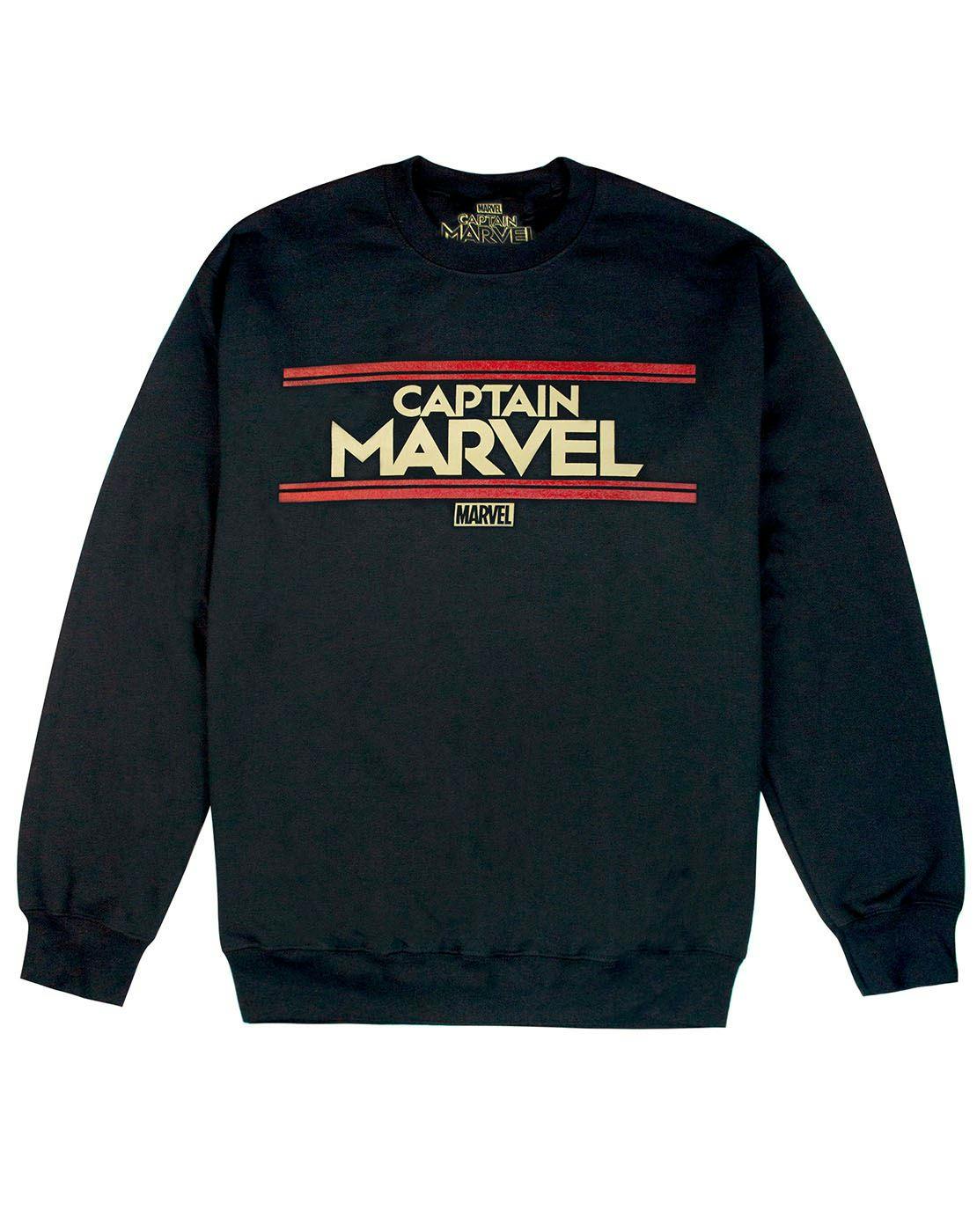 Vanilla Underground Women's Black Marvel Captain Marvel Sweatshirt - Medium