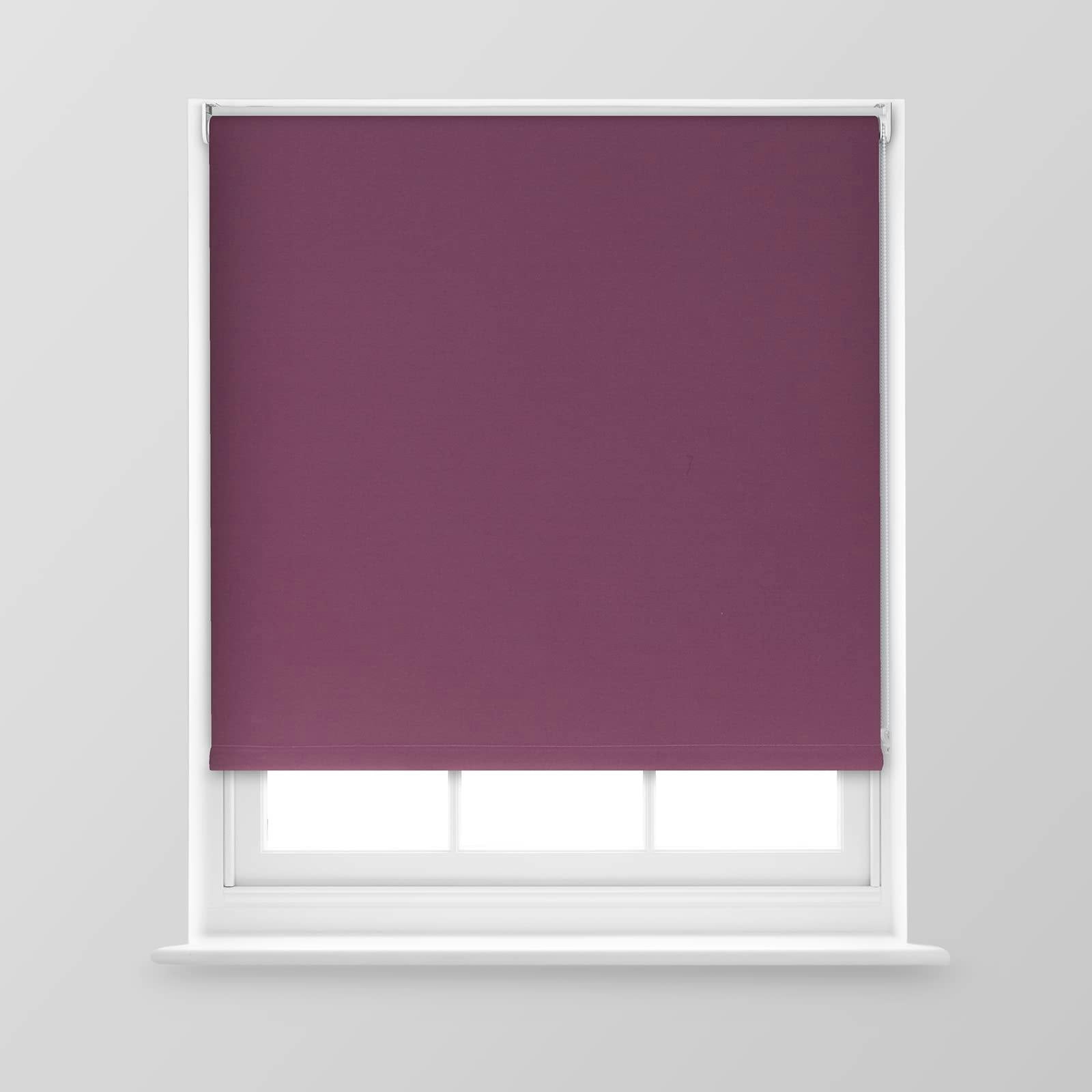 Rackhams Light Trimmable Blackout Roller Blind - 4Ft - Aubergine - 120Cm(W) X 170Cm(L) - Image 2