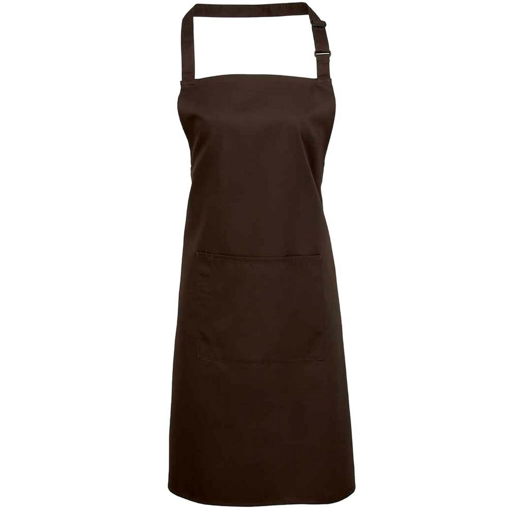 Premier Unisex Brown Colours Pocket Full Apron In - Image 3