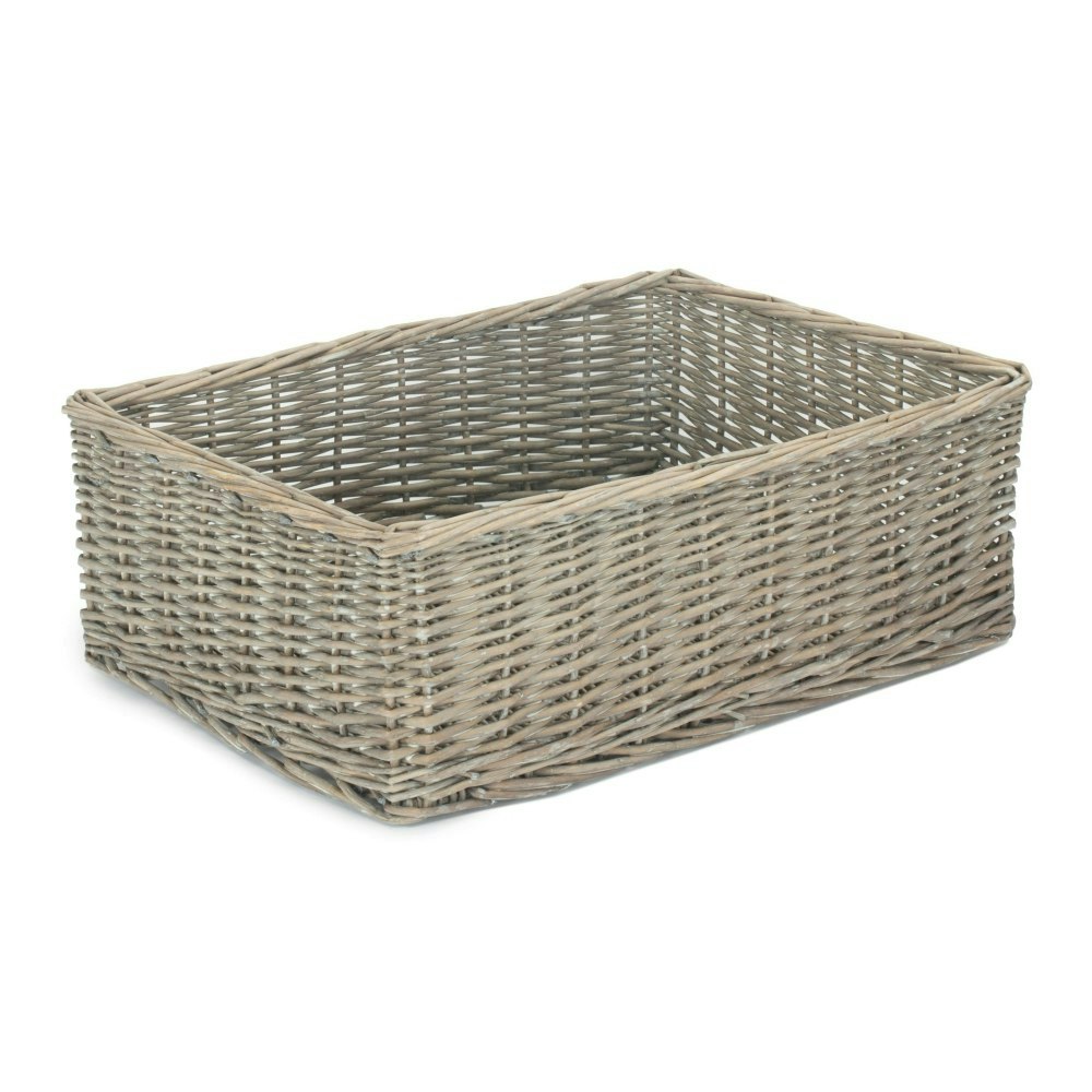 Rackhams Grey Wicker Wash Storage Tray - Large