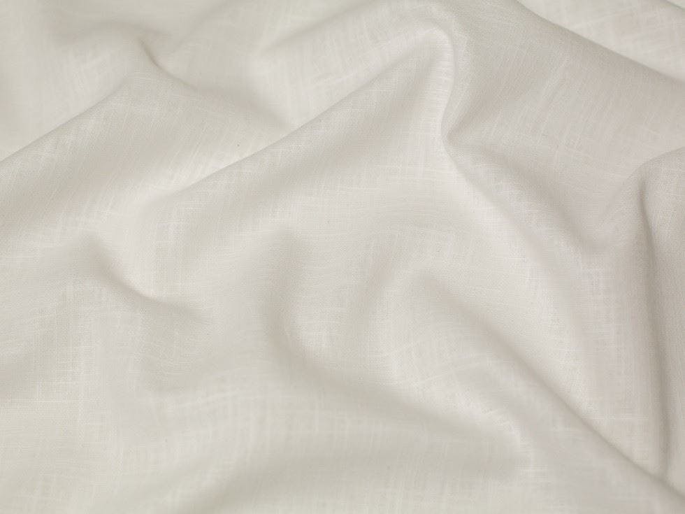 Minerva White Core Range Textured 100% Ramie Linen Weave Fabric - Plain Design Dressmaking Fabric, 138 Cm / 55" Wide - Per Metre