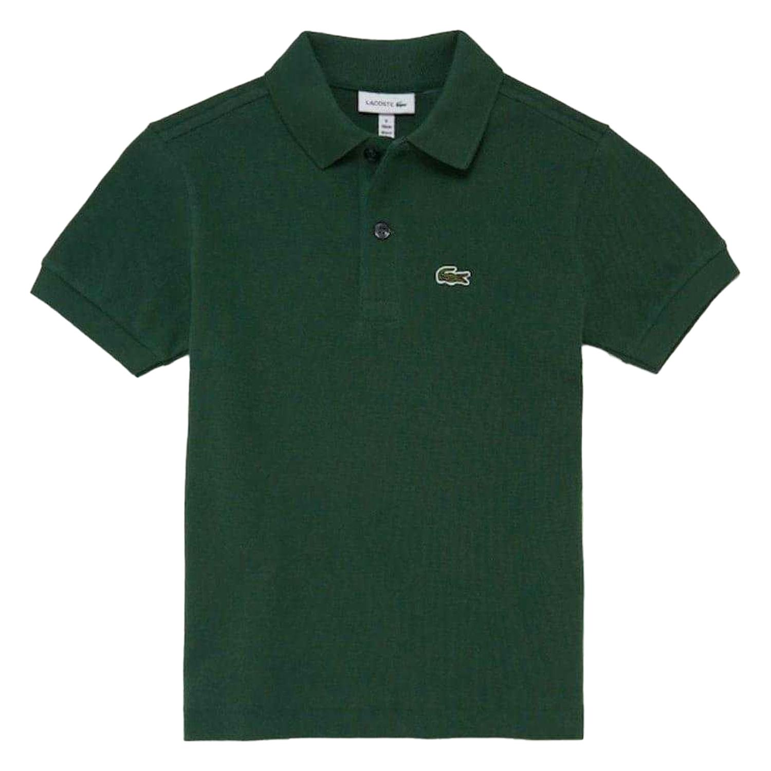 Lacoste Boys Green Pique Polo Shirt - 16 Years - 100% Mixed