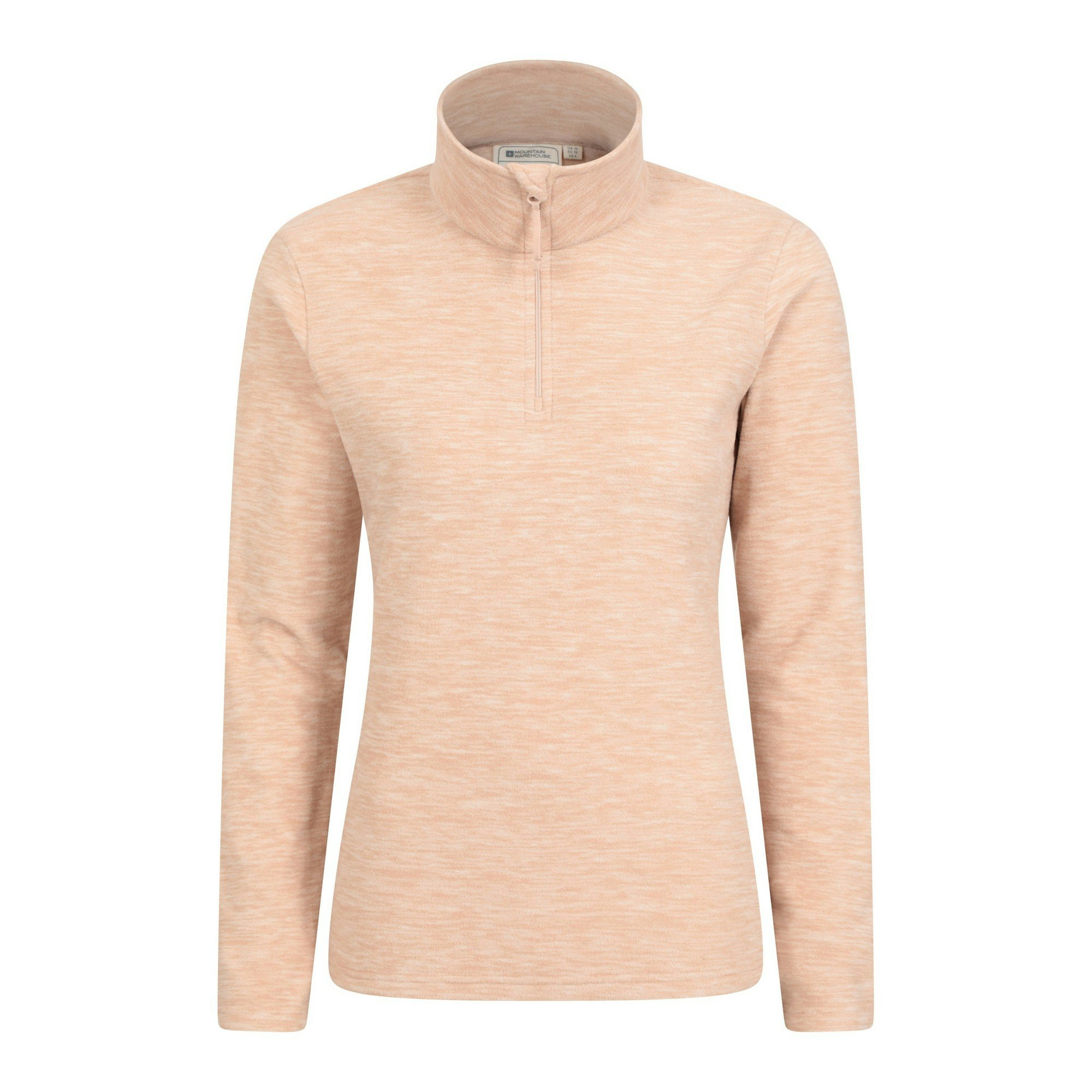 Mountain Warehouse Women's Light/Beige / Snowdon Melange Fleece Top - Size 8 Uk
