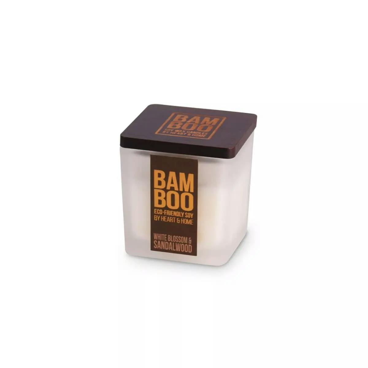 Rackhams White Blossom & Sandalwood - Bamboo Small Jar Candle