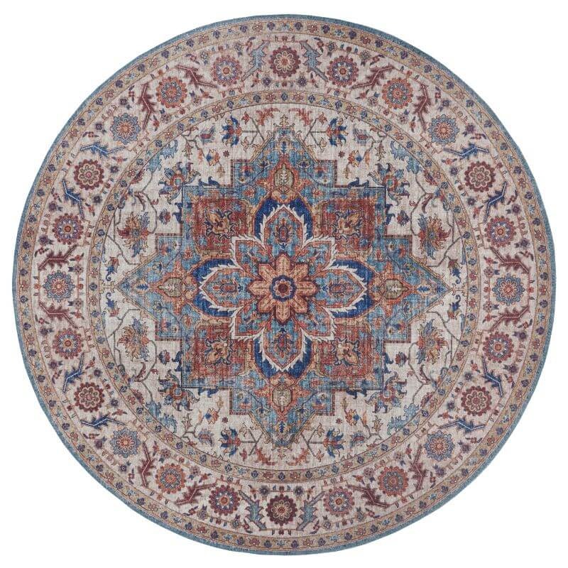 Rackhams Blue Oriental Anthea Rug Medallion Design - Ø 160 Cm