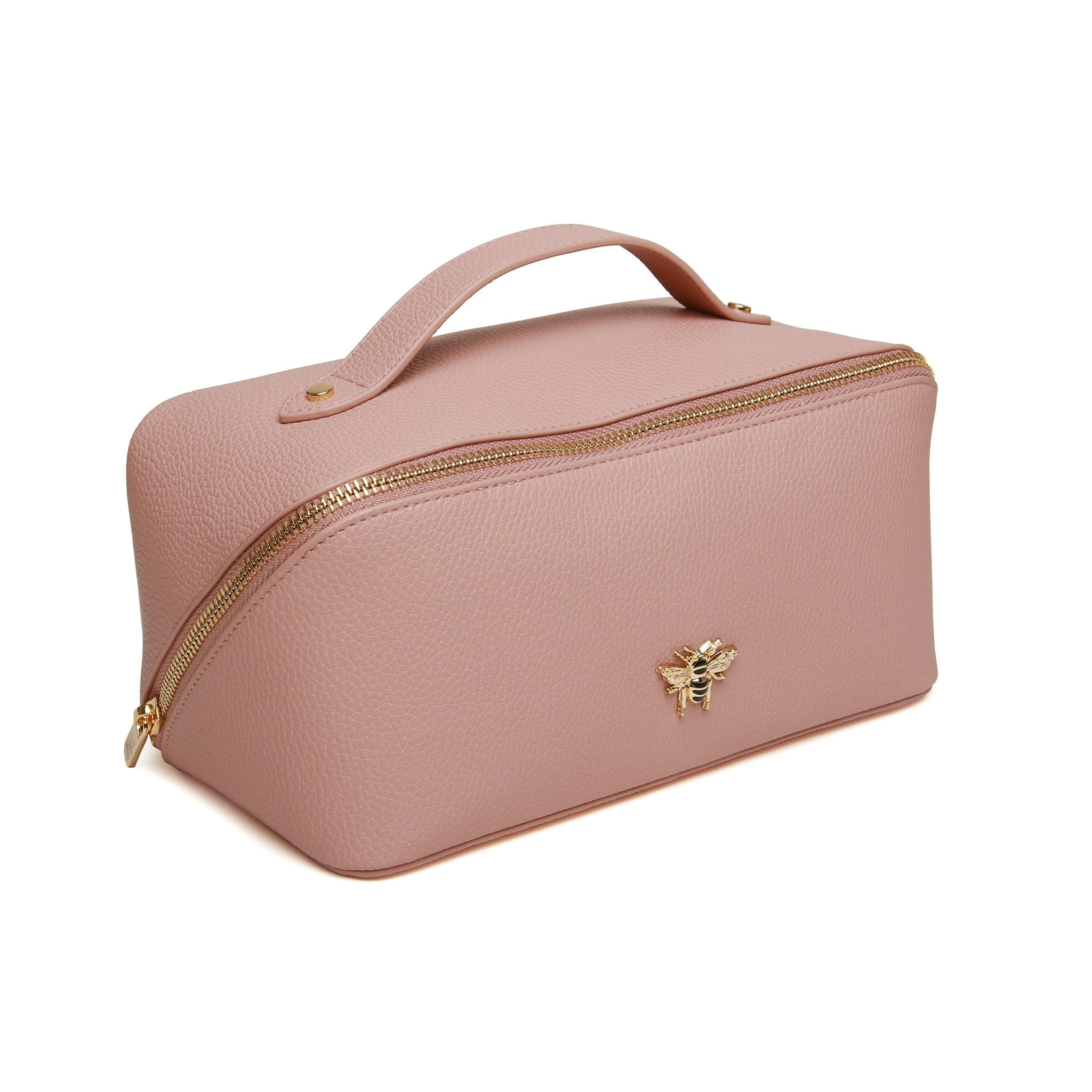 Alice Wheeler Pink Bee Train Case – Fold-Out Beauty Organiser