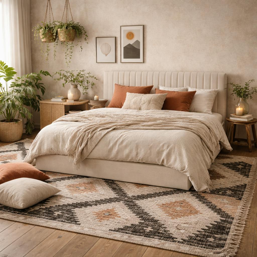 Wyld Haus Cream Dublin Upholstered 6Ft Super King Size Ottoman Bed With Tall Ribbed Headboard