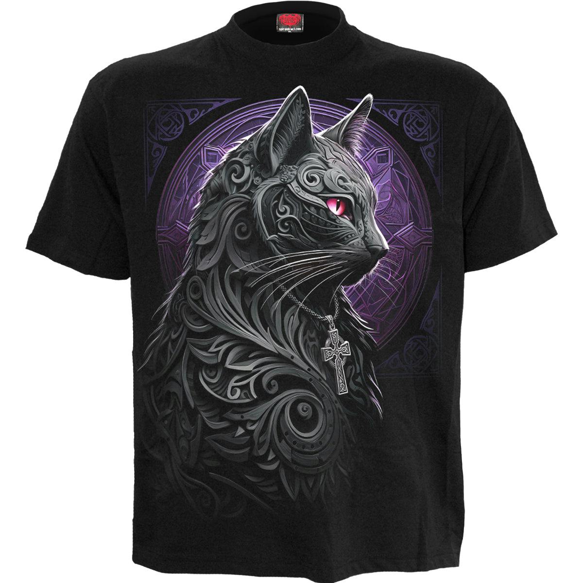 Spiral Direct Black Celtic Whiskers - Front Print T-Shirt - 3XL - Digital - Digital