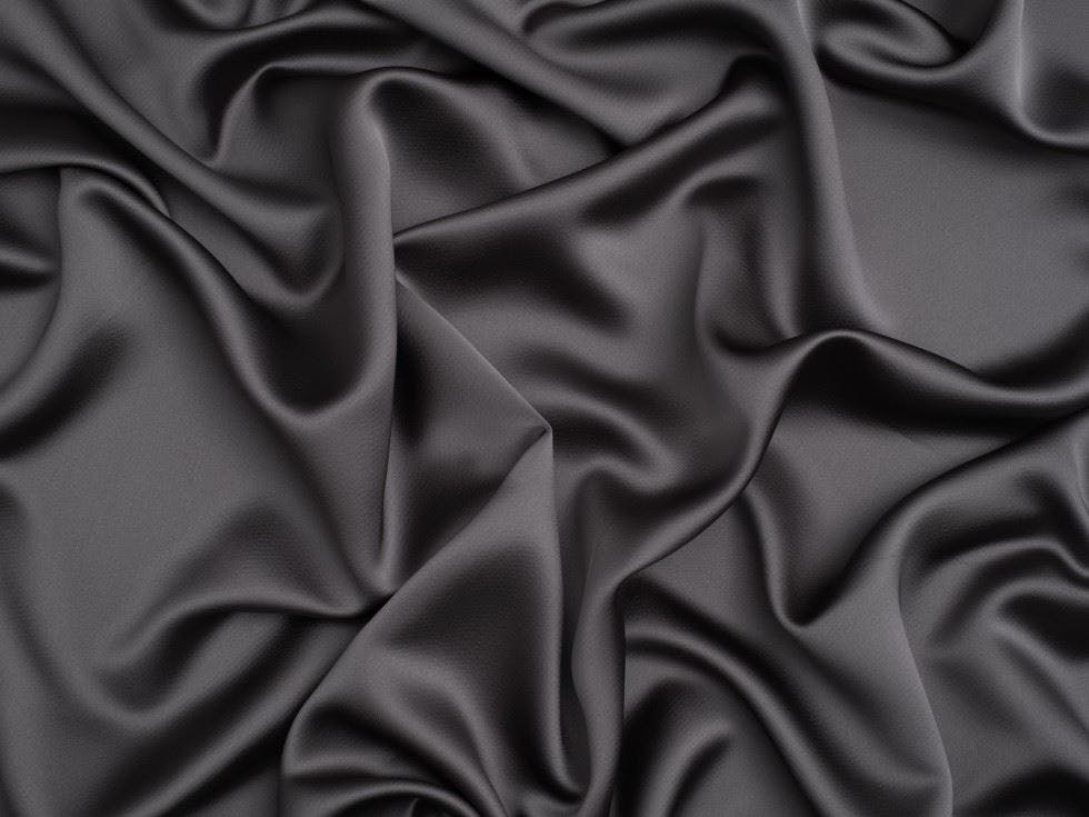 Minerva Core Range Dark/Grey Minerva Aesha Satin Fabric - Plain Design Dressmaking Fabric, 150 Cm / 60" Wide - Per Metre