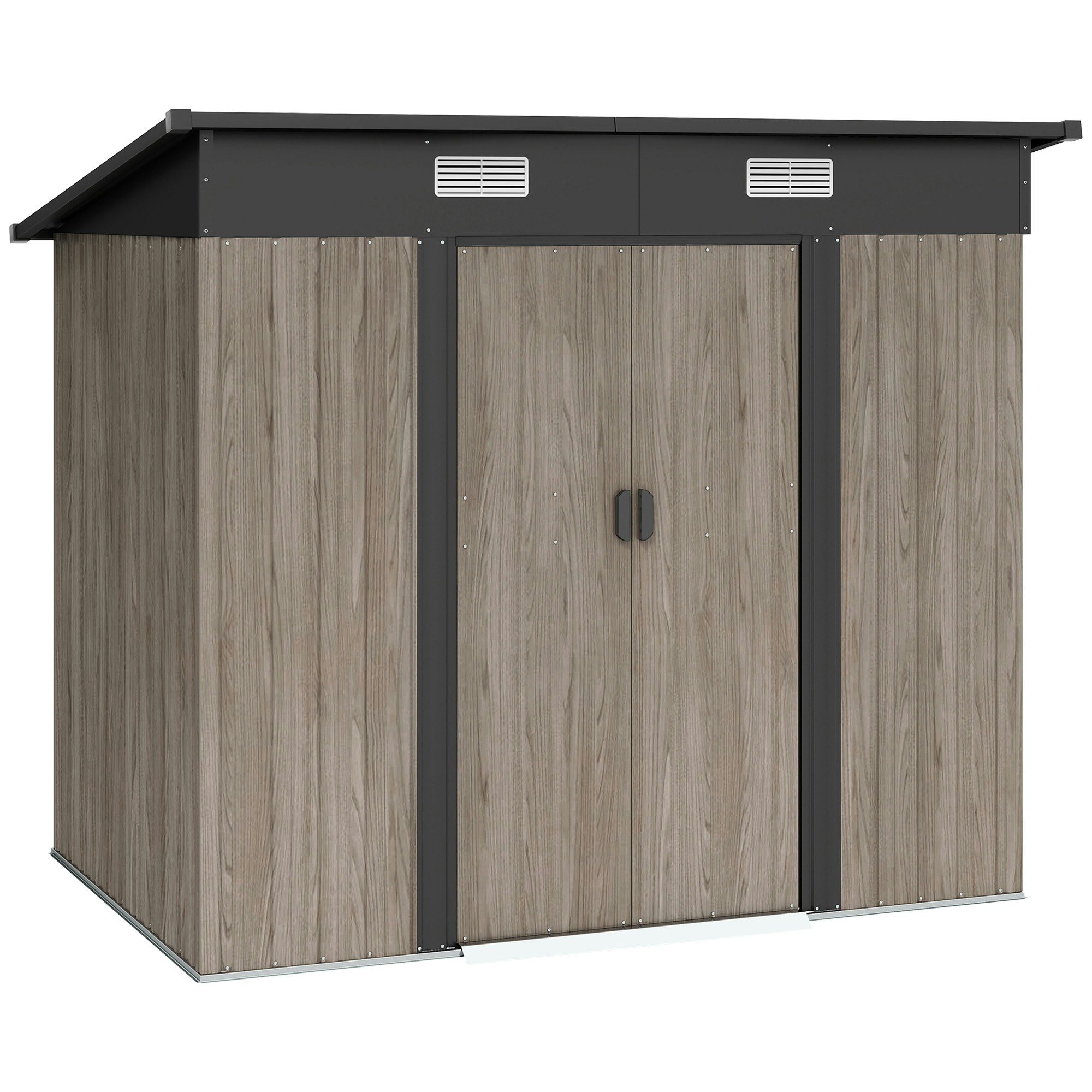 Outsunny Grey/Grain Outdoor Garden Storage Shed For Patio Wood