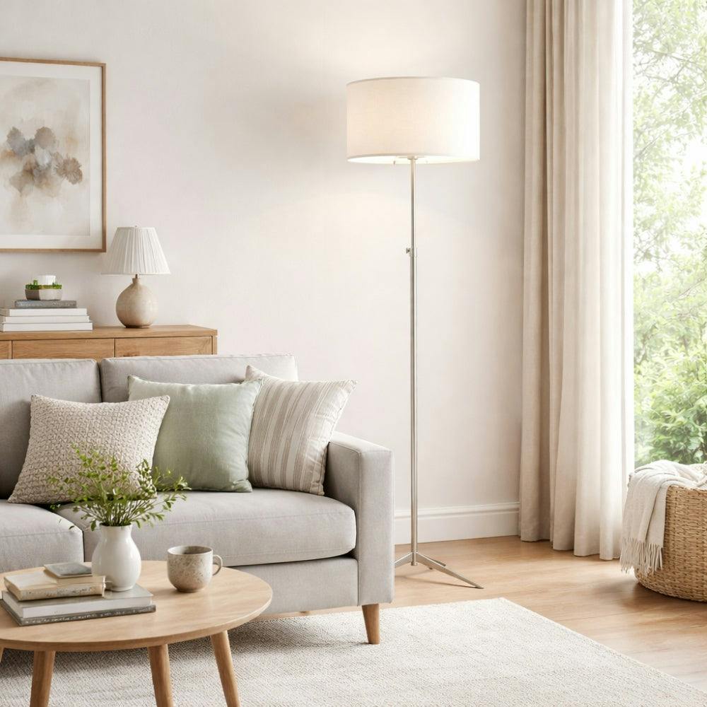 Pagazzi Lighting Brielle Satin Chrome Floor Lamp