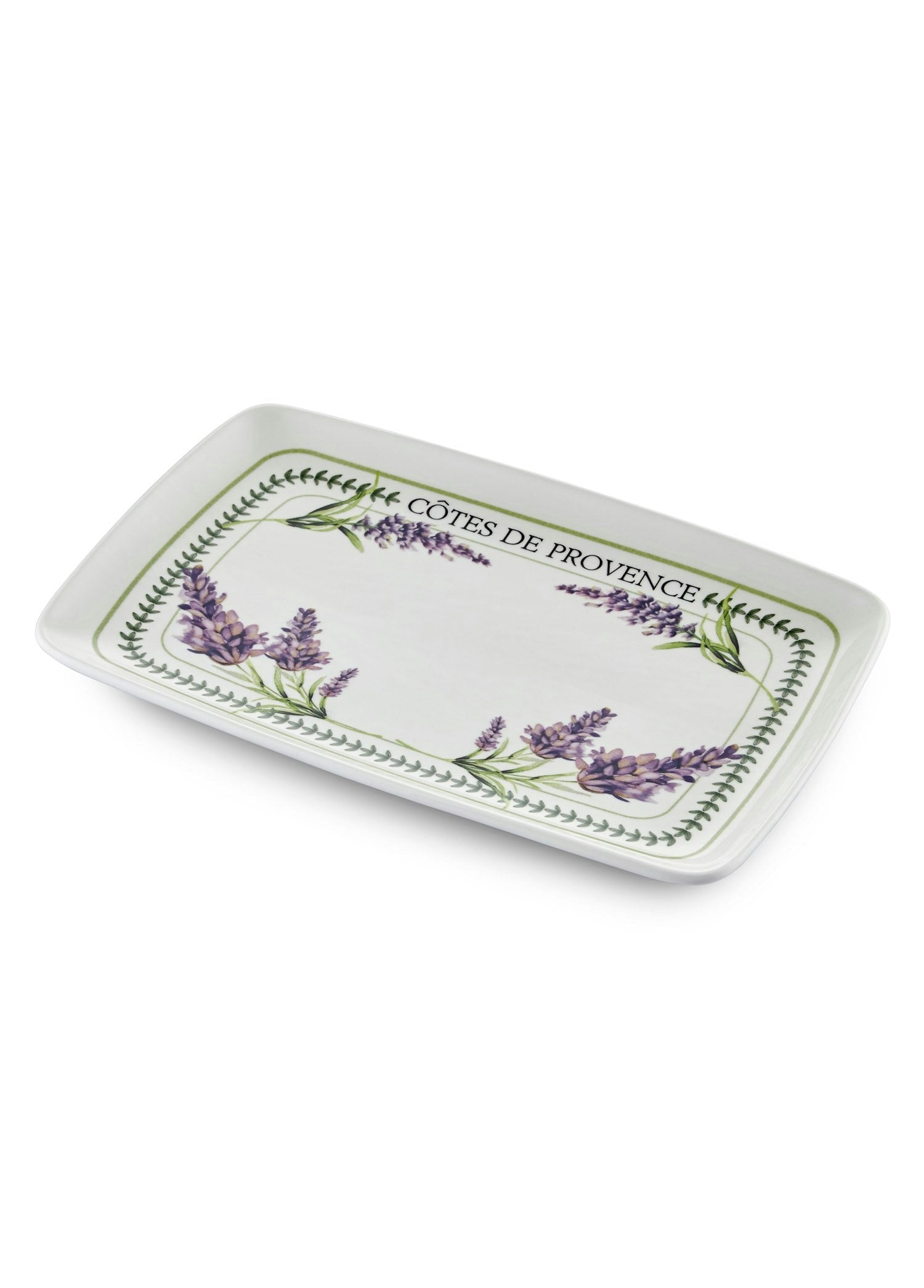 Rozi Green/Purple Provence Collection Rectangular Serving Platter – 34 X 25 Cm