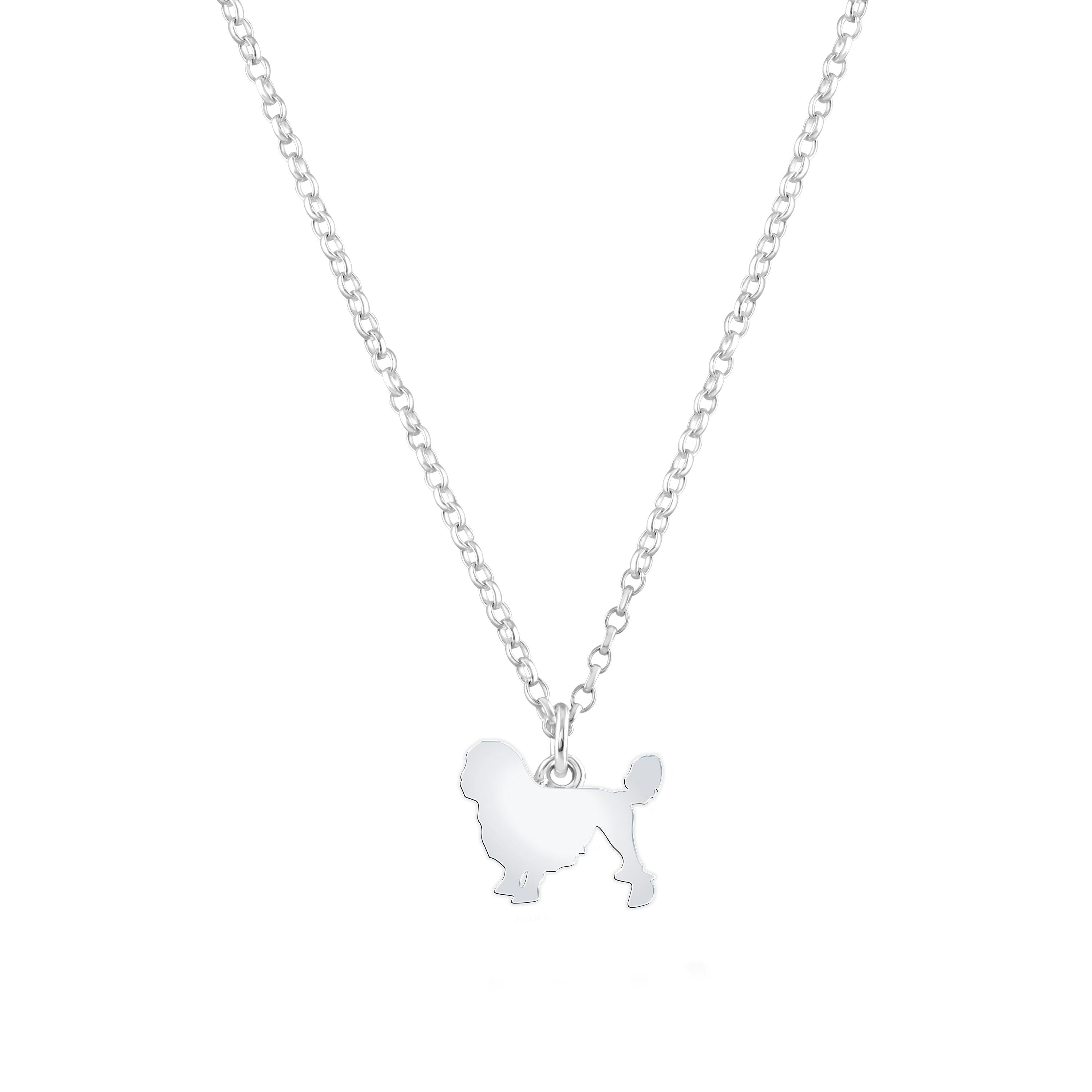 Mylee London Silver Lowchen Silhouette Necklace - Personalised - Yes