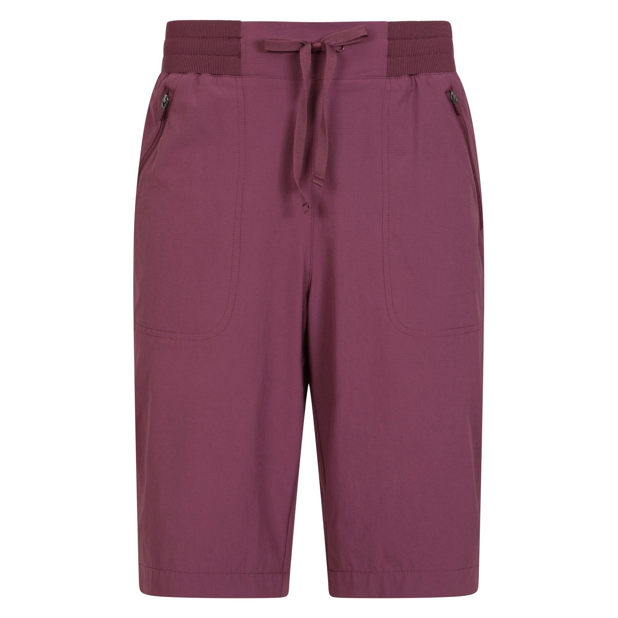 Mountain Warehouse Women's Burgundy Explorer Long Shorts - 12 Uk - 88% Polyamide/12% Elastane