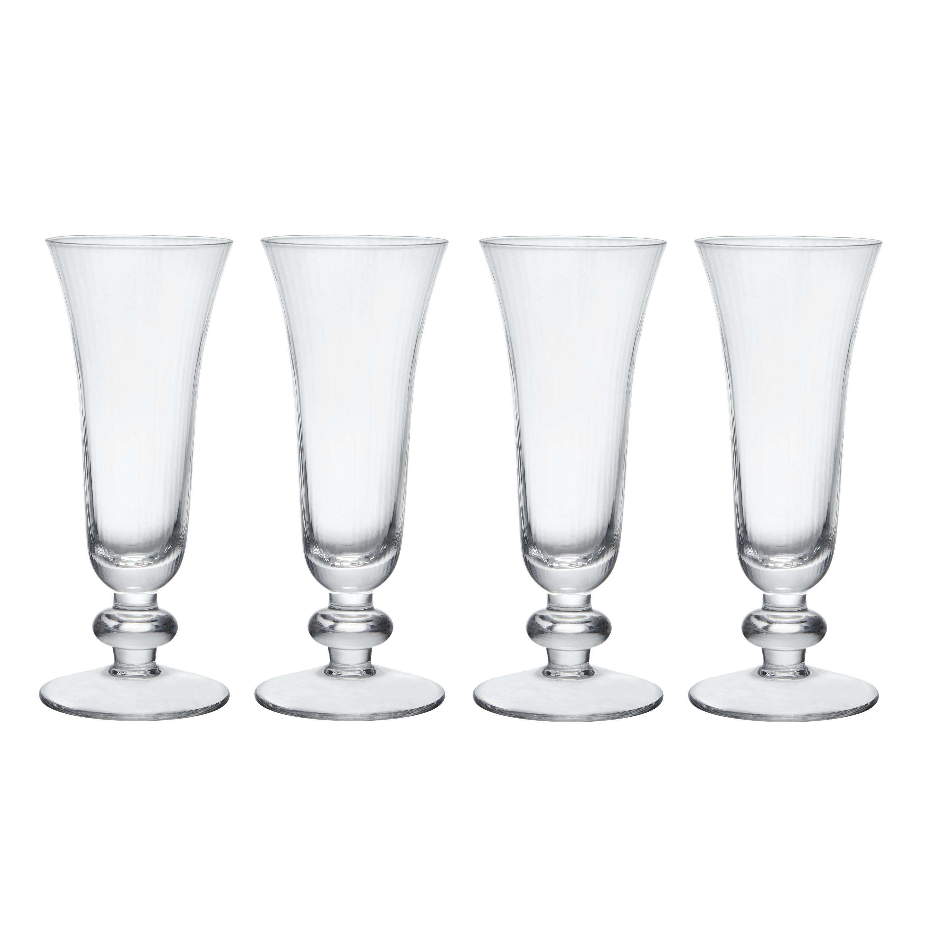 MIKASA Salerno Crystal Champagne Glasses, 170ml, Set of 4 Lead-Free, Clear Fine Glass Flutes with Short Stem and Wide Rim - Dishwasher Safe - Image 3