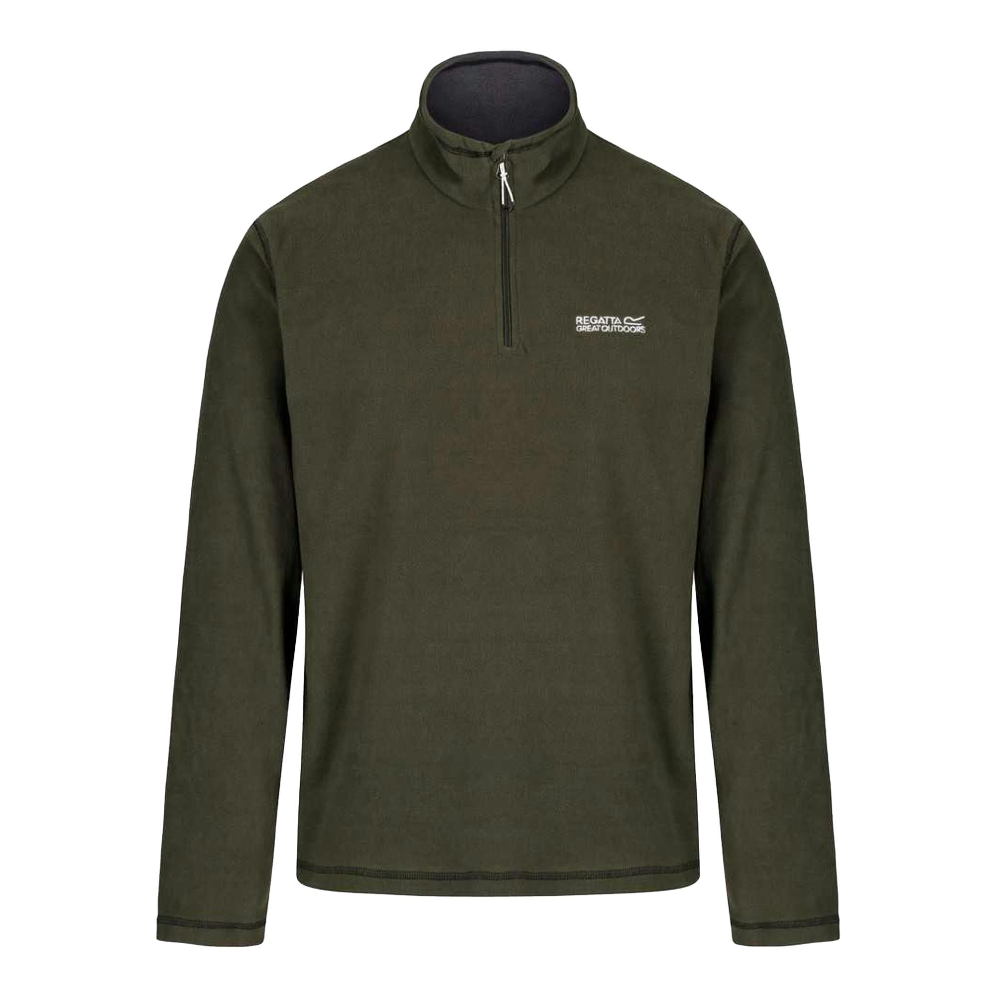 Regatta Men's Dark Great Outdoors Thompson Half Zip Fleece Top - Khaki - 3XL - Khaki - 100% Polyester