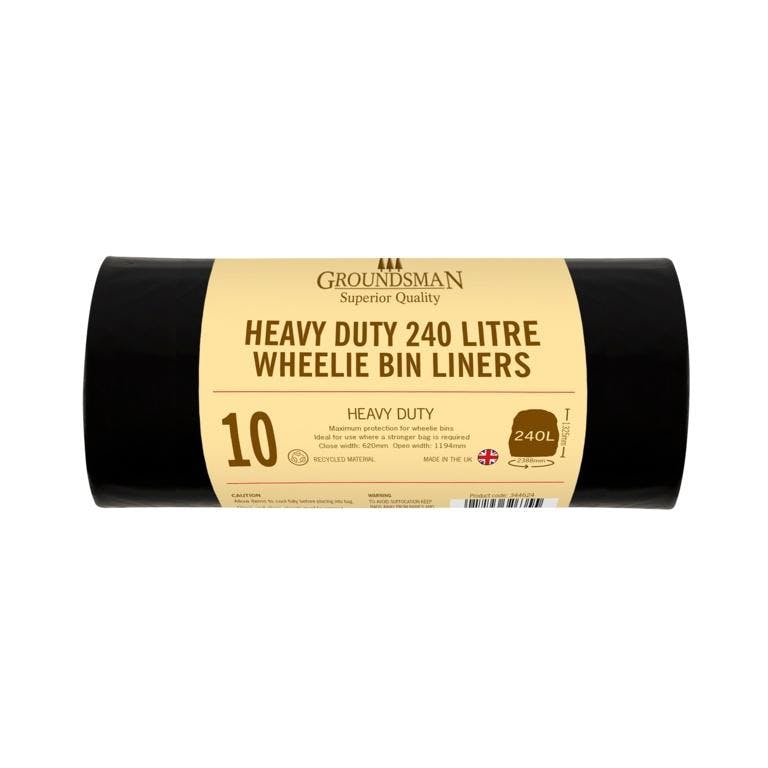 Groundsman Black Wheelie Bin Liners (Pack Of 10) - One Size